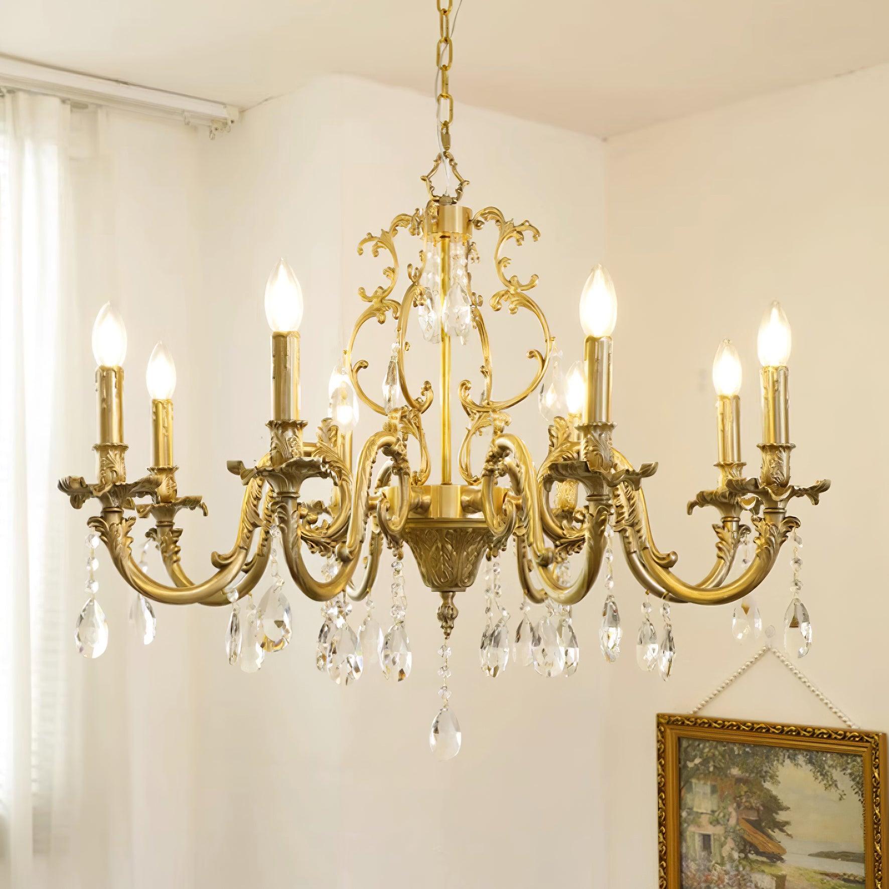 Elvion Classic Brass Crystal Chandelier - Neutralighting
