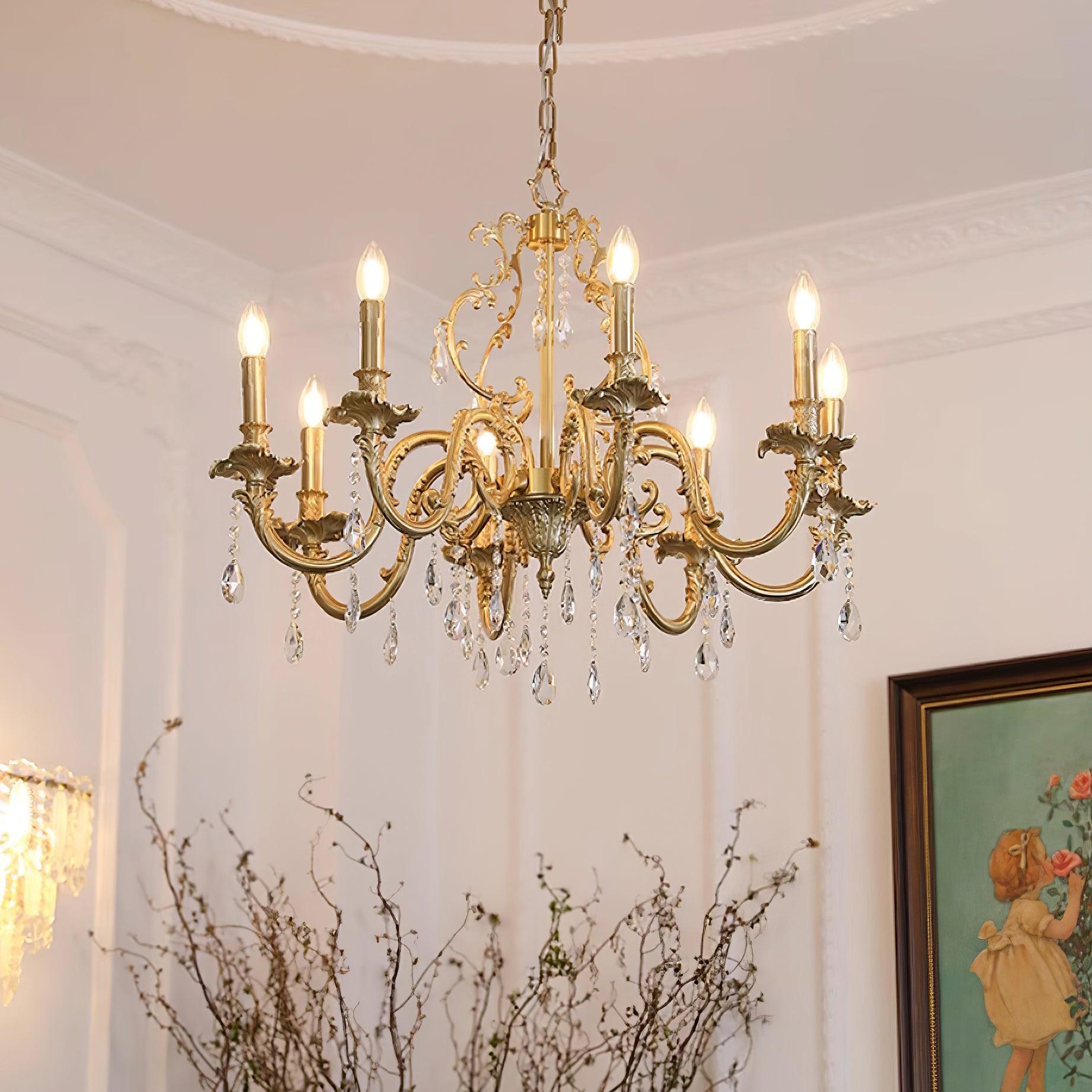 Elvion Classic Brass Crystal Chandelier - Neutralighting