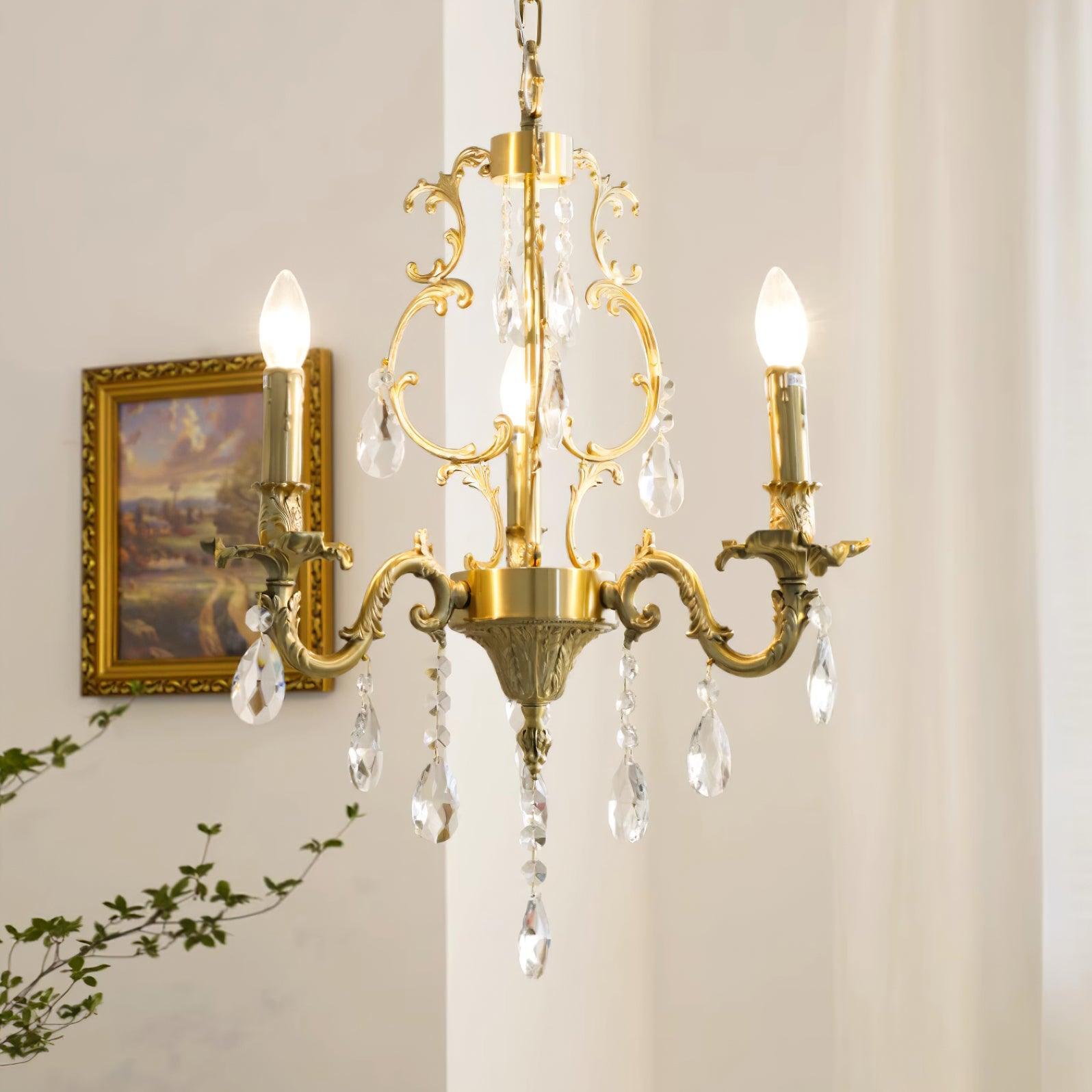 Elvion Classic Brass Crystal Chandelier - Neutralighting