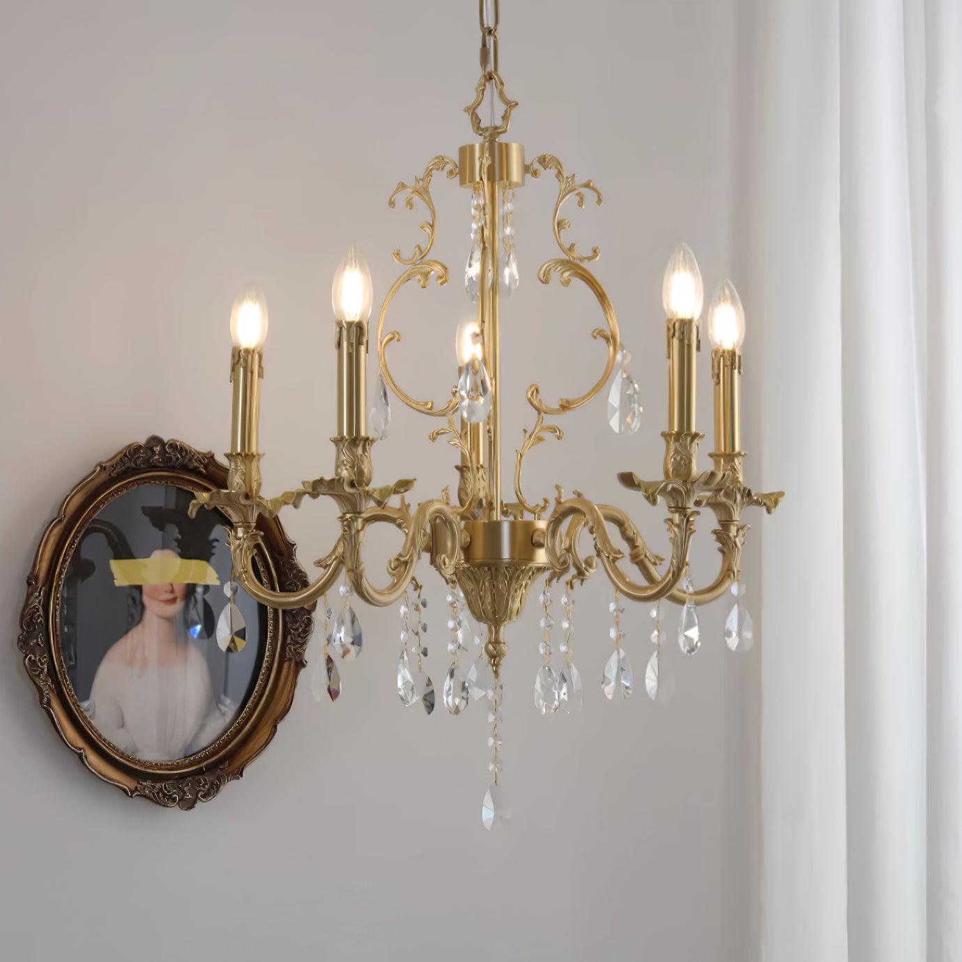 Elvion Classic Brass Crystal Chandelier - Neutralighting