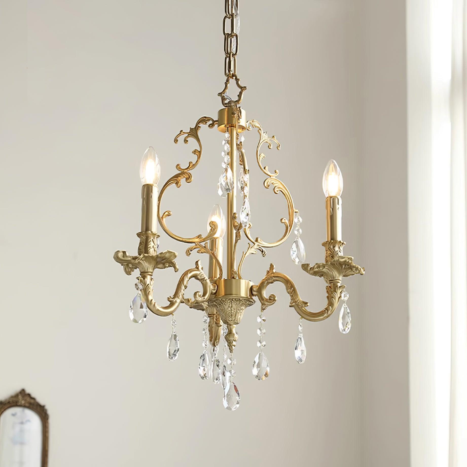 Elvion Classic Brass Crystal Chandelier - Neutralighting