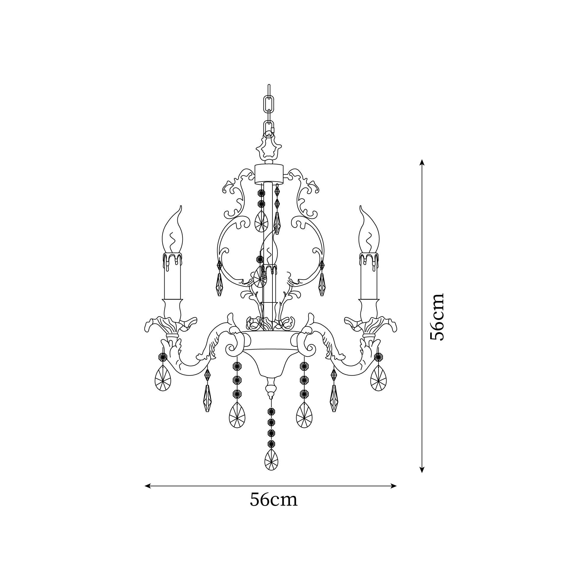 Elvion Classic Brass Crystal Chandelier - Neutralighting
