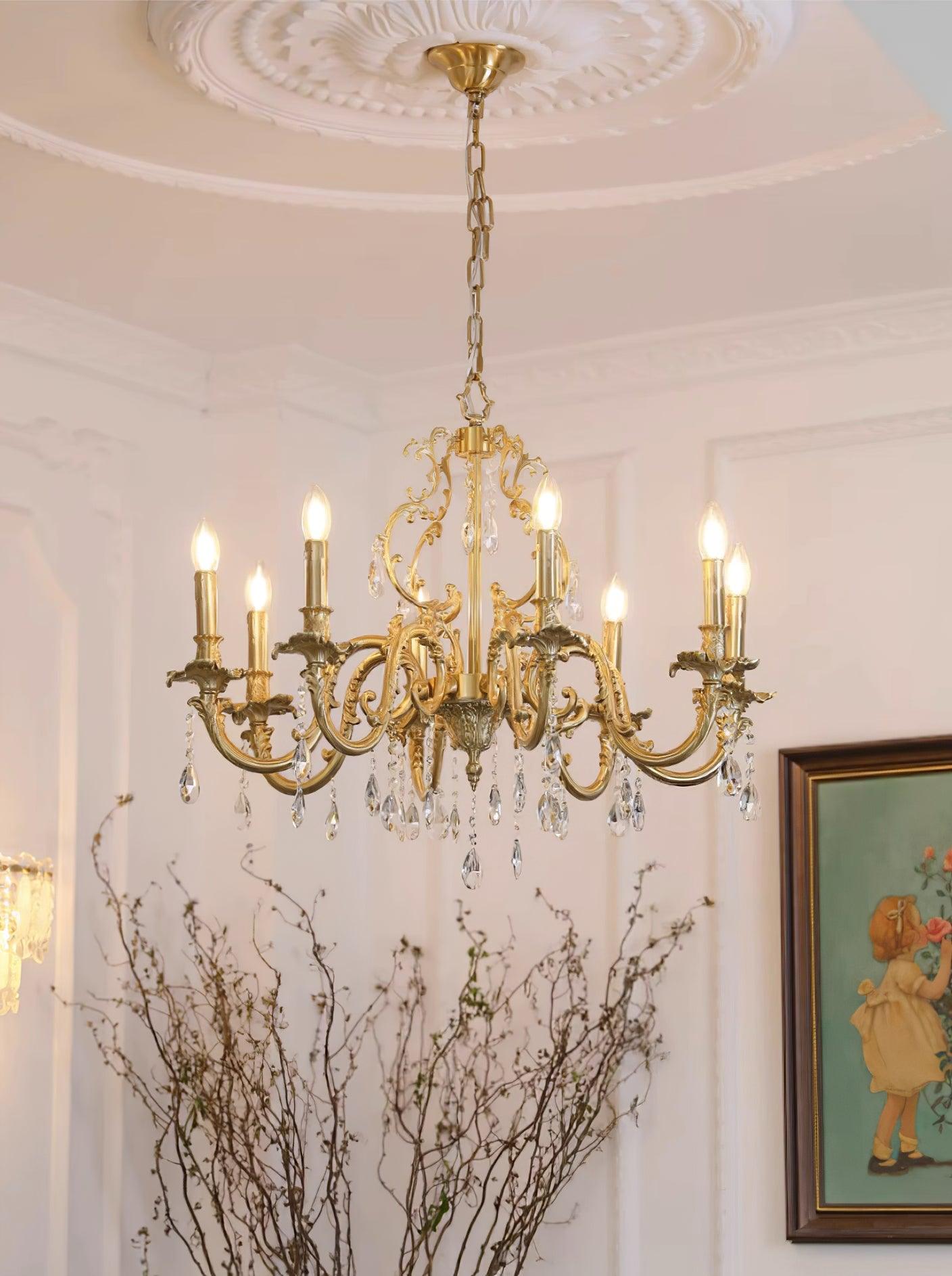 Elvion Classic Brass Crystal Chandelier - Neutralighting