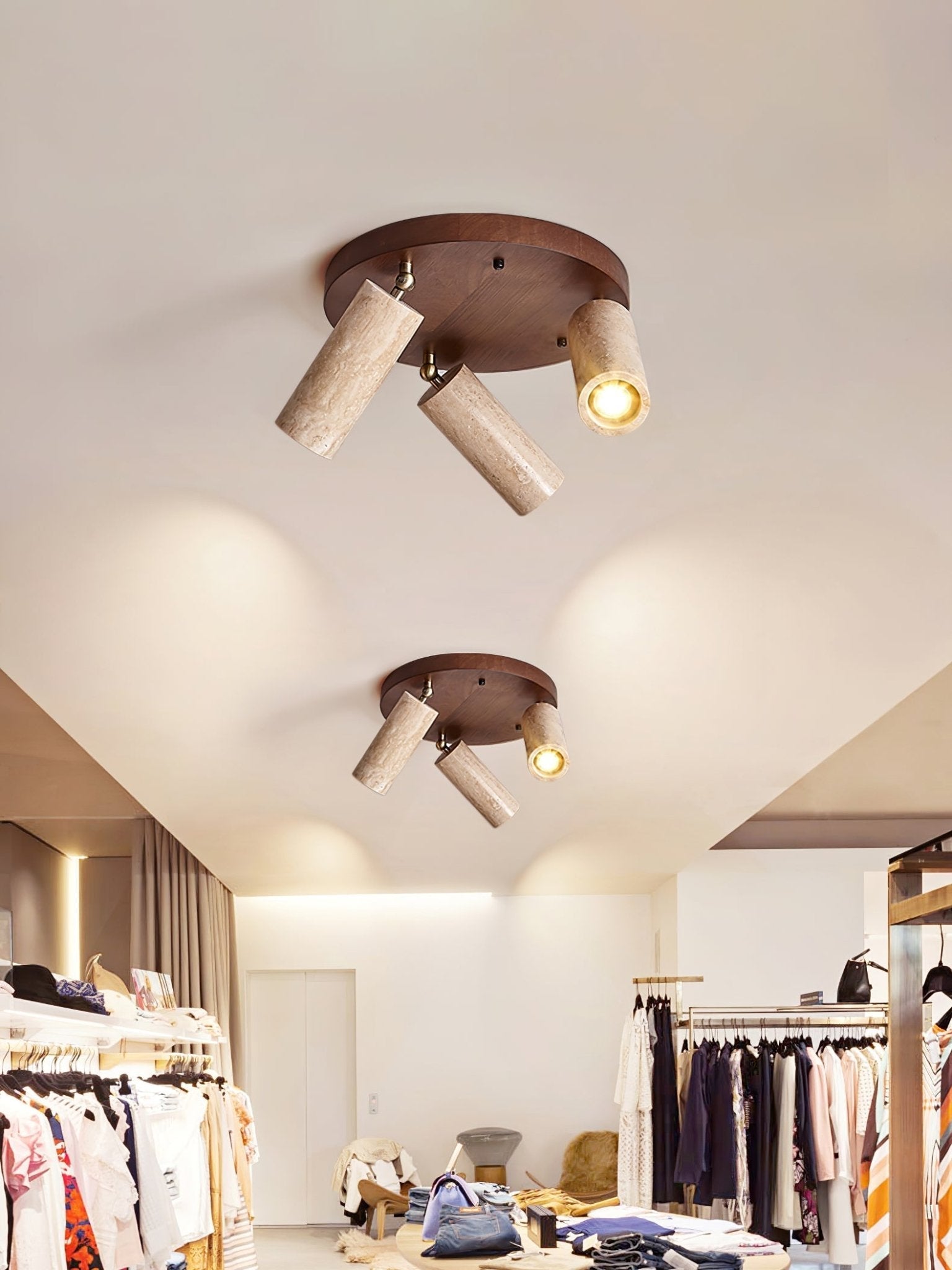 Zevenion Multi-Arm Travertine Ceiling Light - Neutralighting