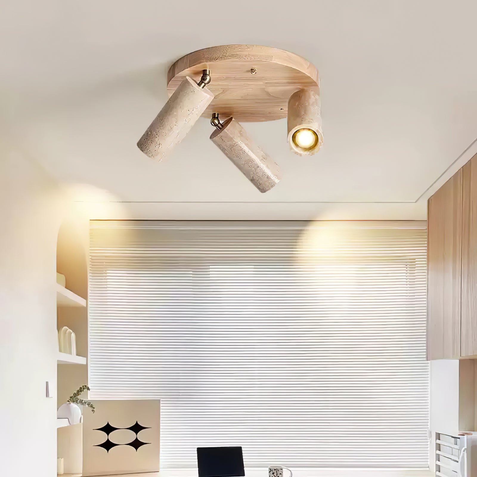 Zevenion Multi-Arm Travertine Ceiling Light - Neutralighting