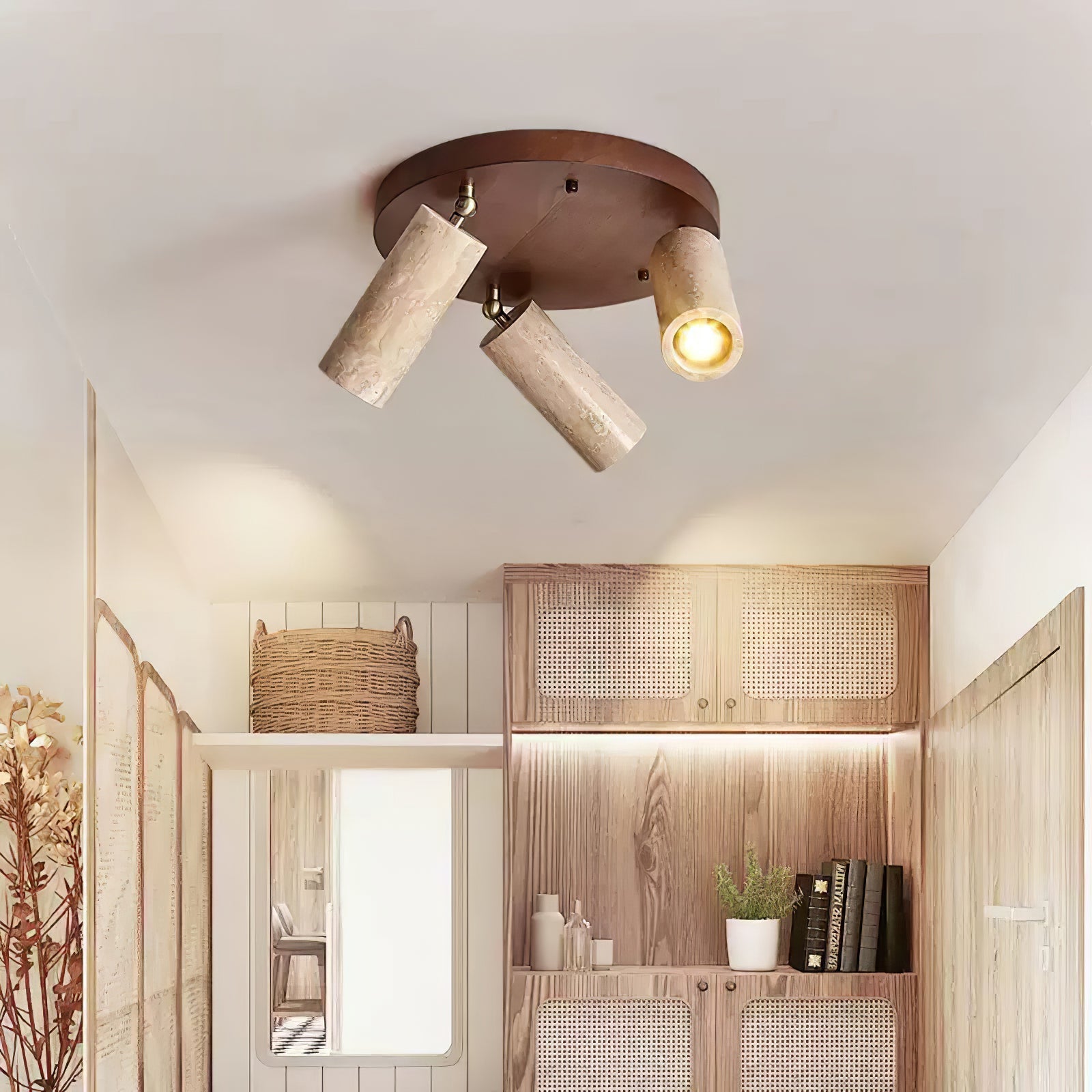 Zevenion Multi-Arm Travertine Ceiling Light - Neutralighting
