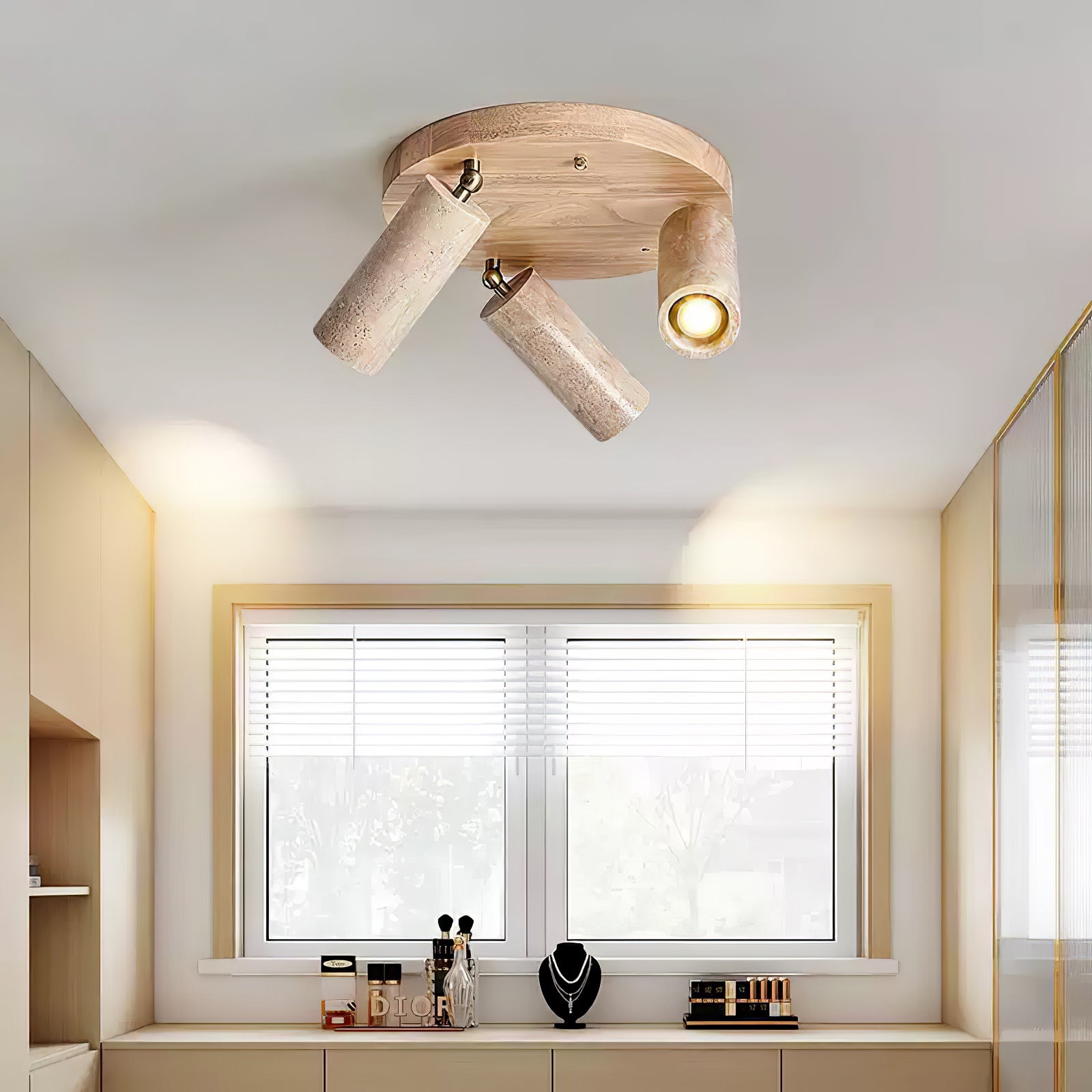 Zevenion Multi-Arm Travertine Ceiling Light - Neutralighting