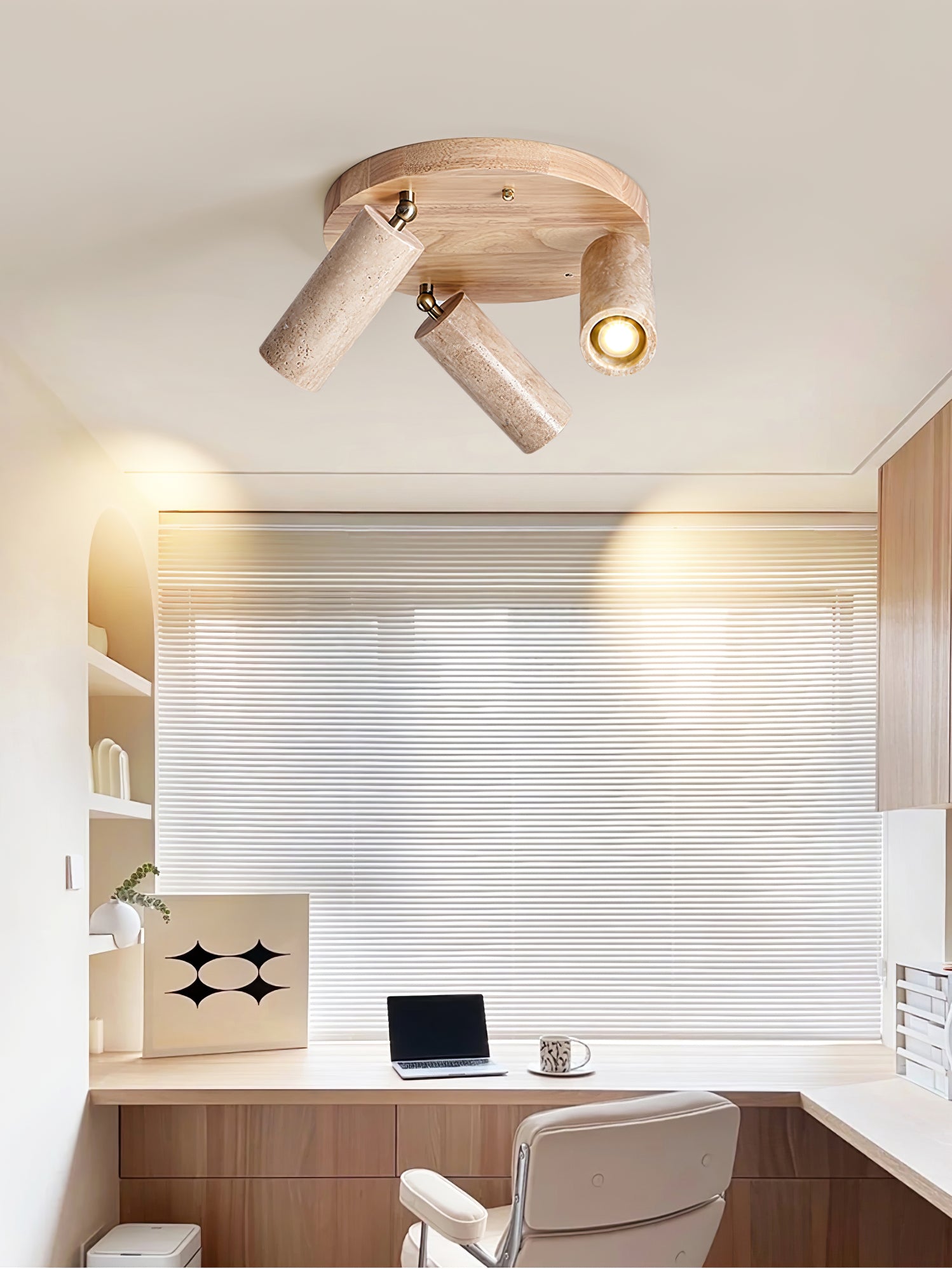 Zevenion Multi-Arm Travertine Ceiling Light - Neutralighting
