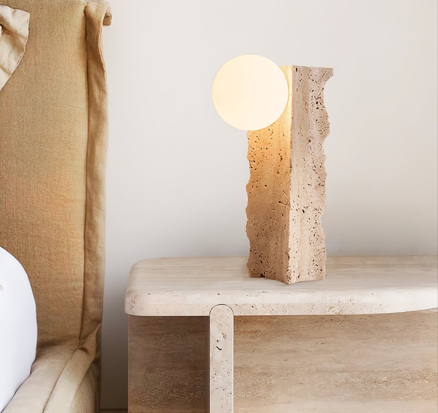 Vyrnora Travertine Slab Table Lamp - Neutralighting