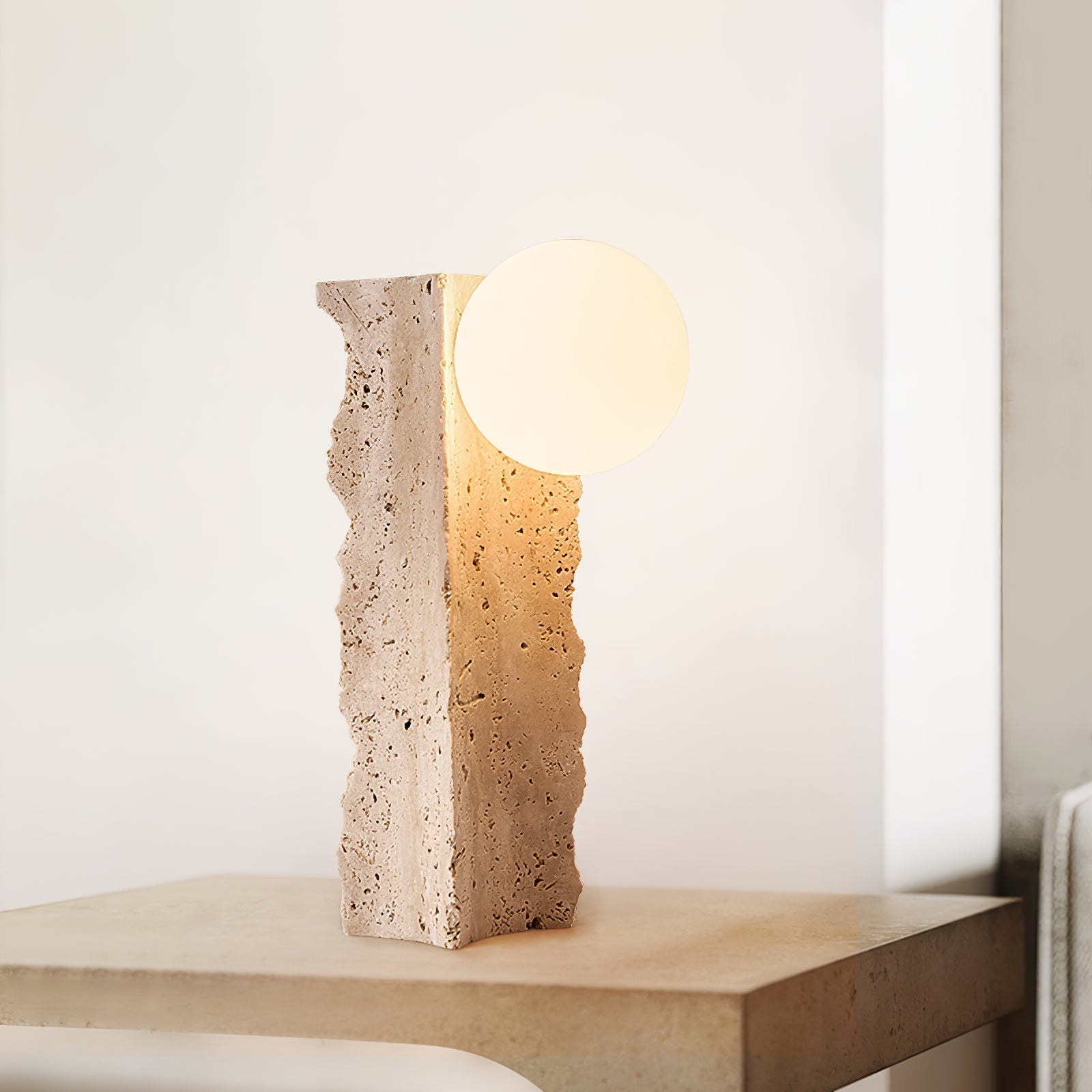 Vyrnora Travertine Slab Table Lamp - Neutralighting