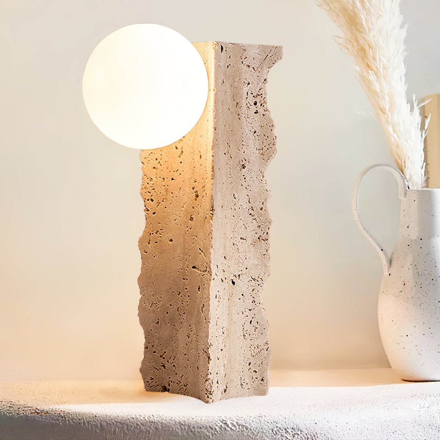 Vyrnora Travertine Slab Table Lamp - Neutralighting