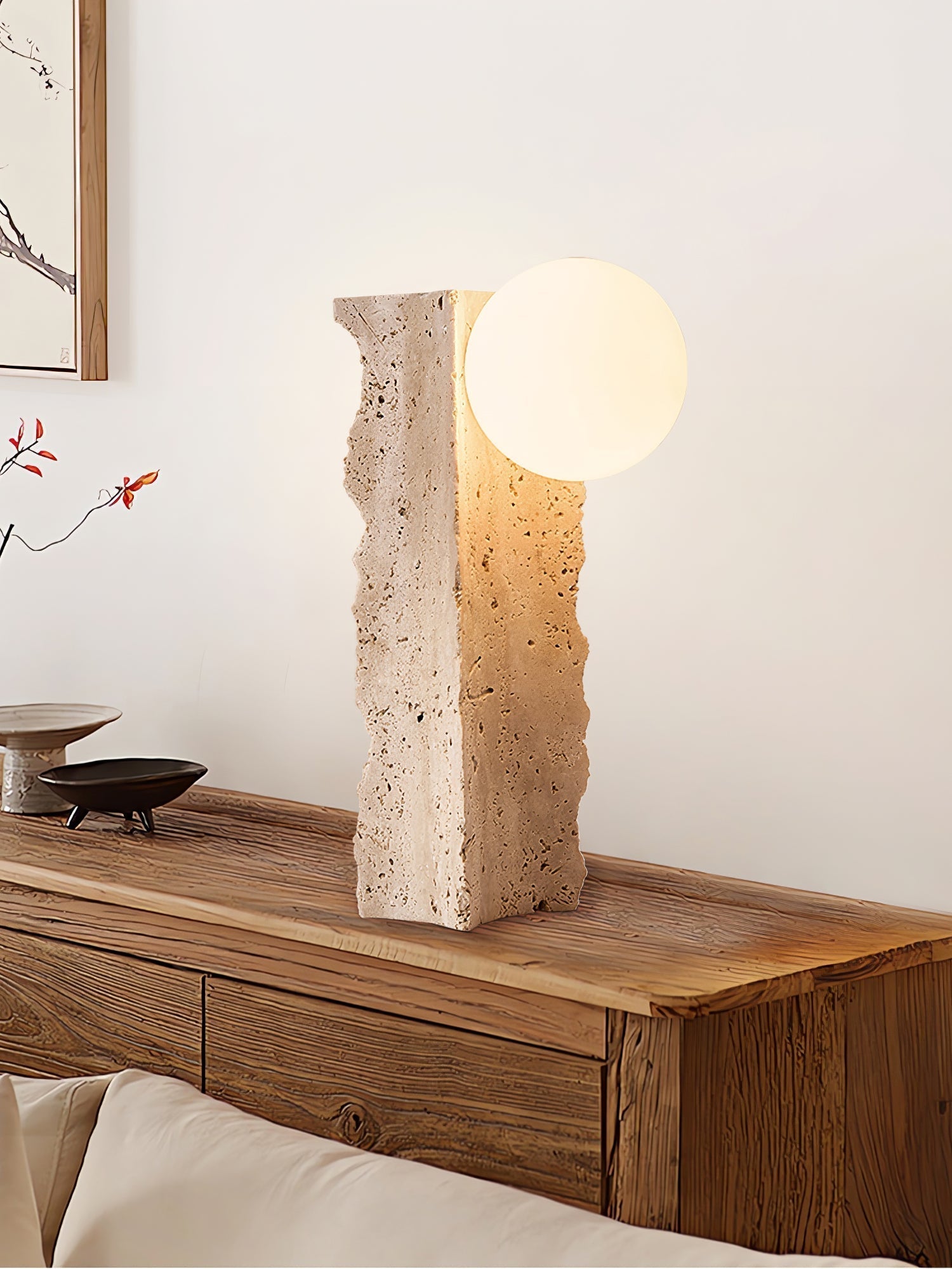 Vyrnora Travertine Slab Table Lamp - Neutralighting