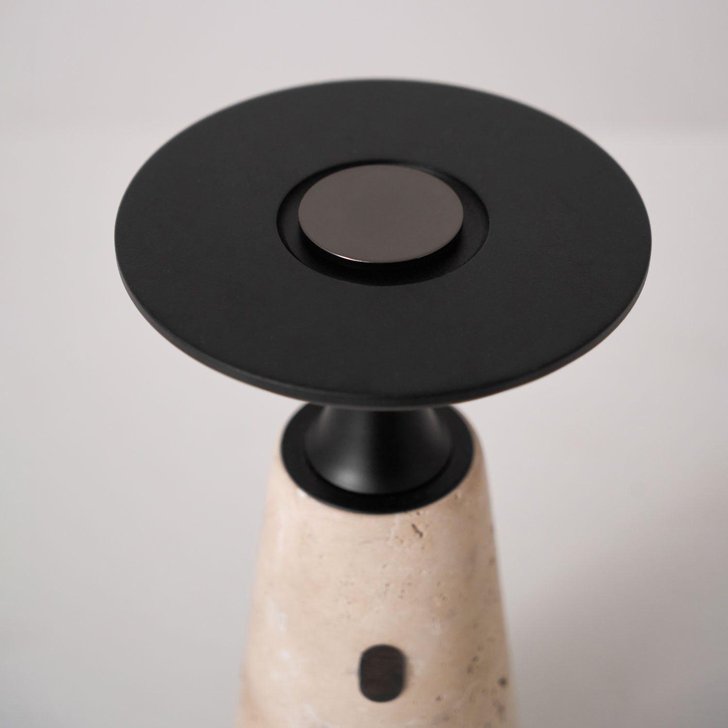 Vespera Sculptural Travertine Table Lamp - Neutralighting