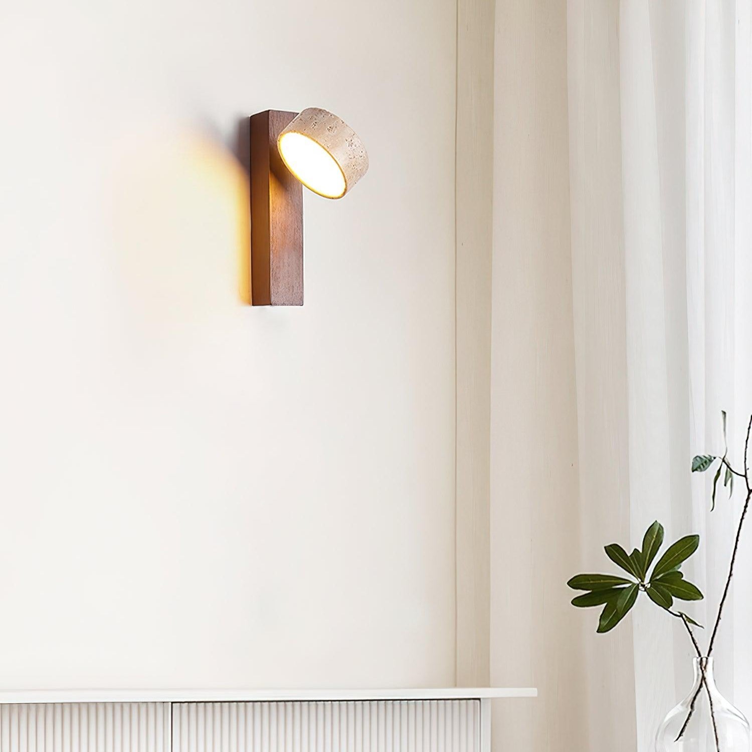 Ritta Wall Light Travertine Wood - Neutralighting