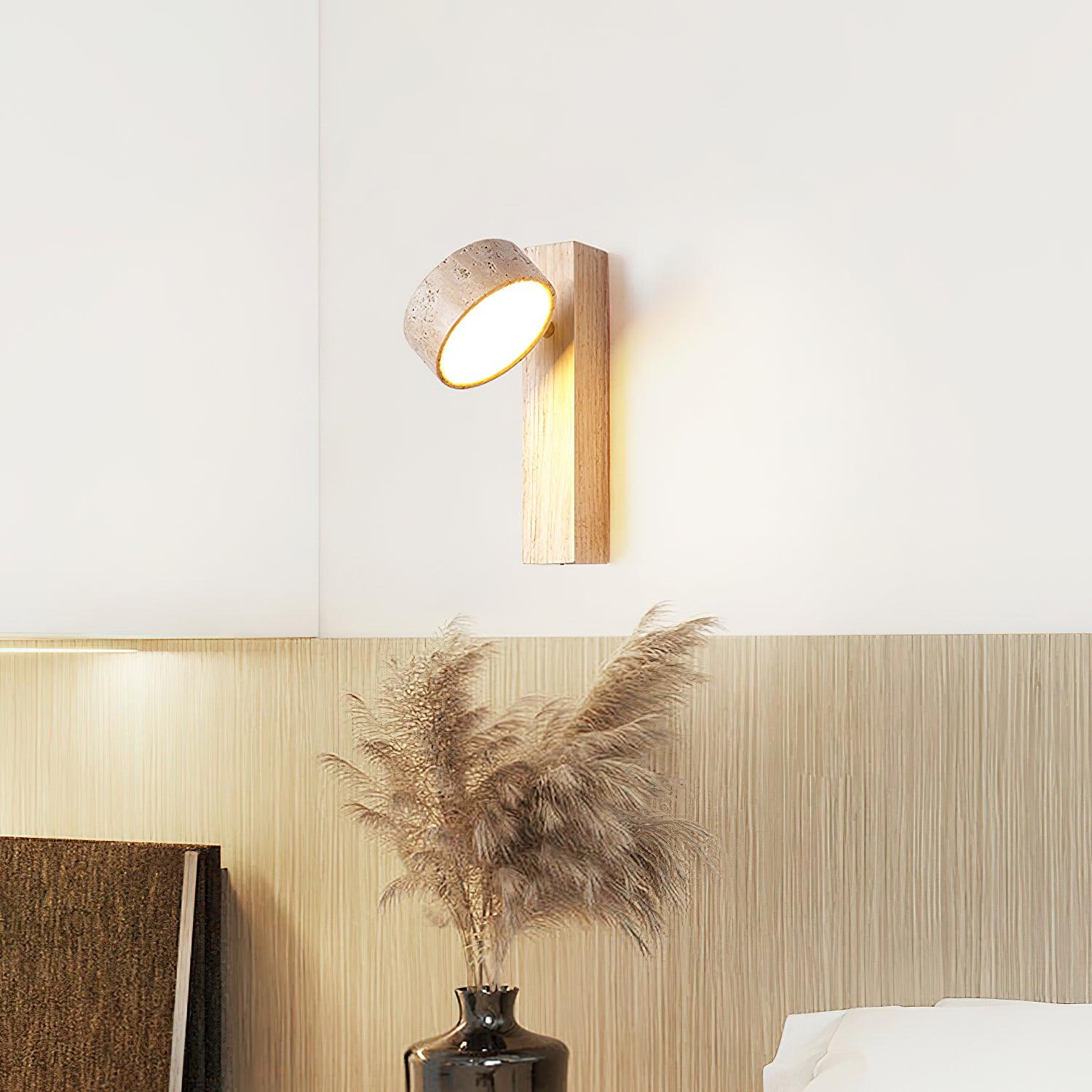Ritta Wall Light Travertine Wood - Neutralighting