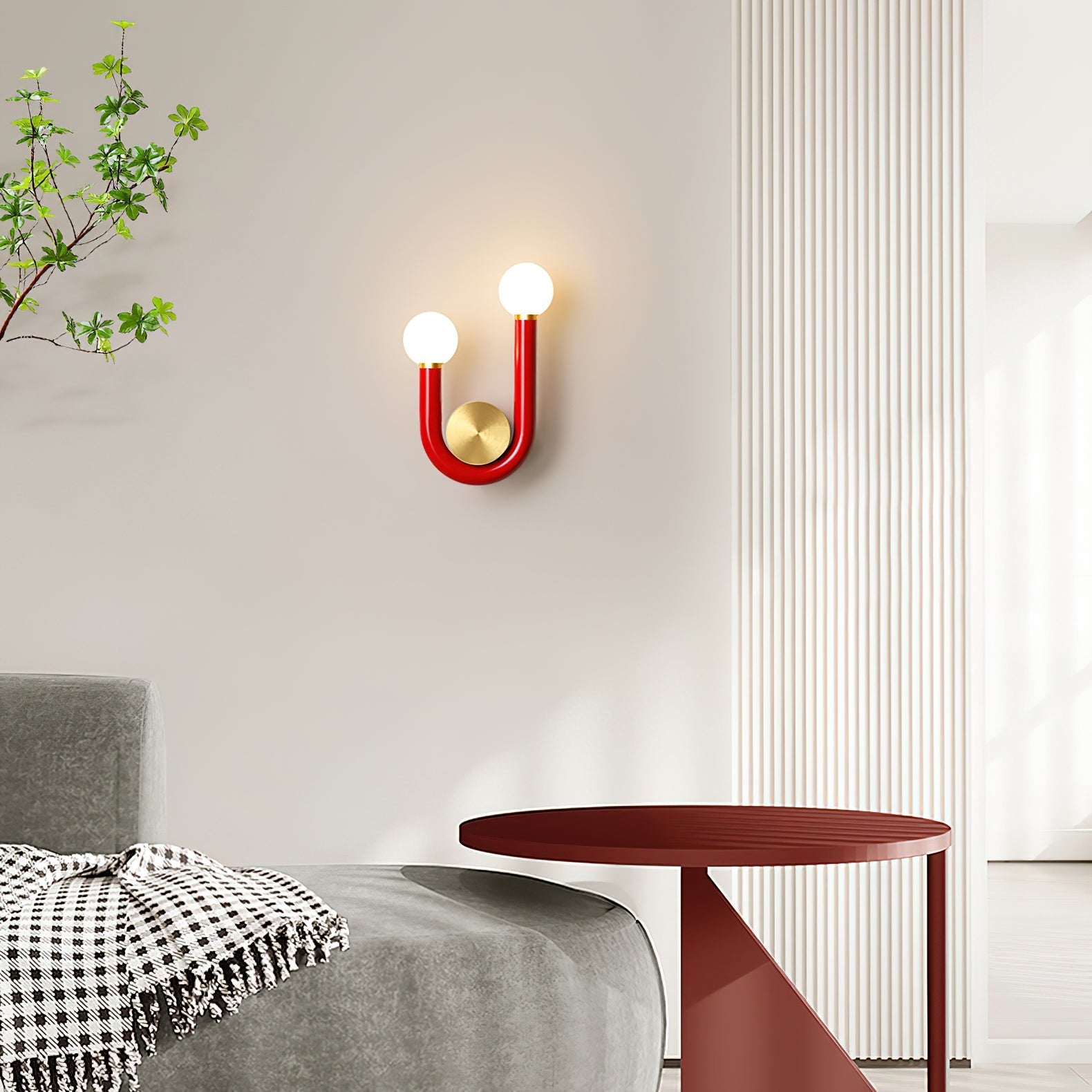 Wall Lamp Metal and Aluminum Acrylic Globe Double Head Contemporary - Neutralighting