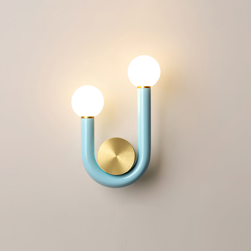 Wall Lamp Metal and Aluminum Acrylic Globe Double Head Contemporary - Neutralighting