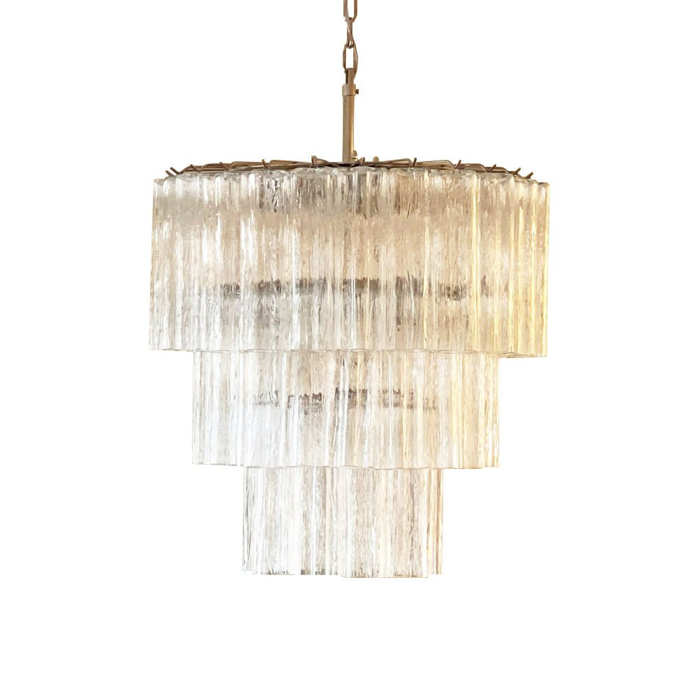 Aurora Chandelier Tiered Murano Glass Tube Waterfall Luxury