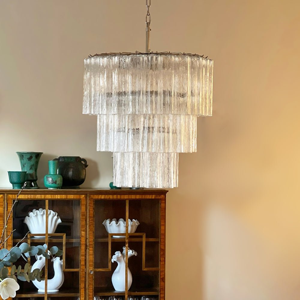 Aurora Chandelier Tiered Murano Glass Tube Waterfall Luxury