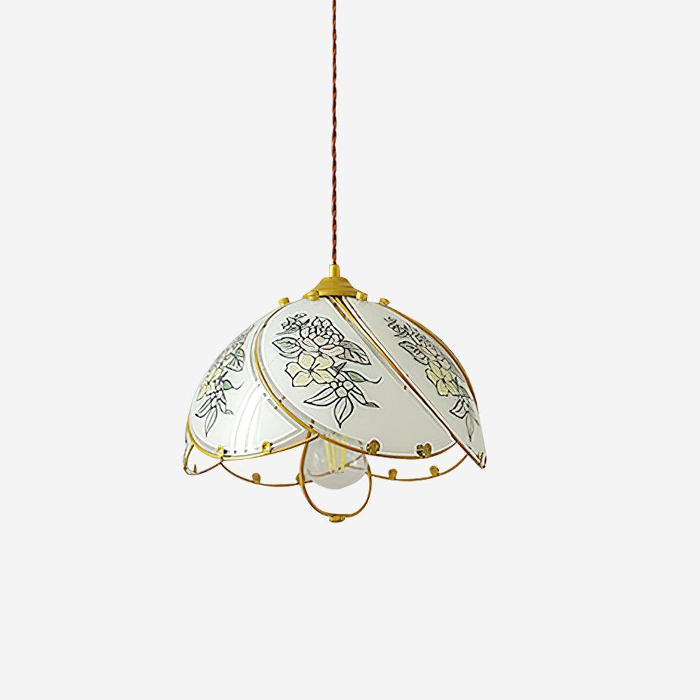Pendant Lamp Glass Petal Shade Metal Frame Vintage - Neutralighting
