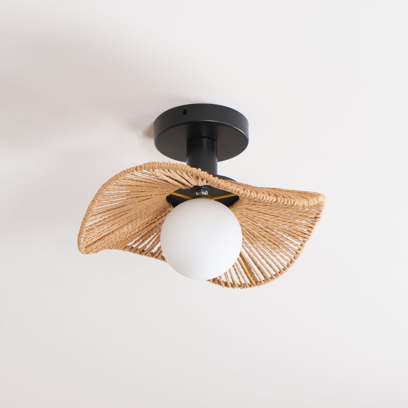 Fynora Woven Semi Flush Ceiling Light - Neutralighting