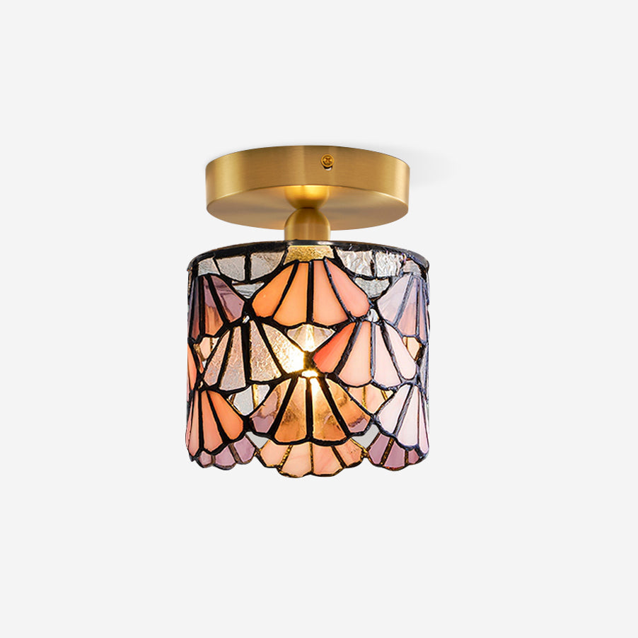 Rosavine Tiffany Stained Glass Semi Flush Mount Light - Neutralighting