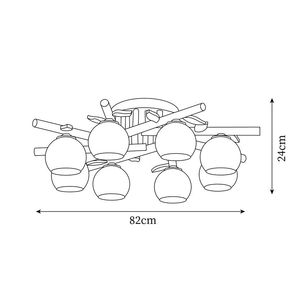 Ceiling Light Wood Body Glass Globes Organic Warm Minimalist - Neutralighting