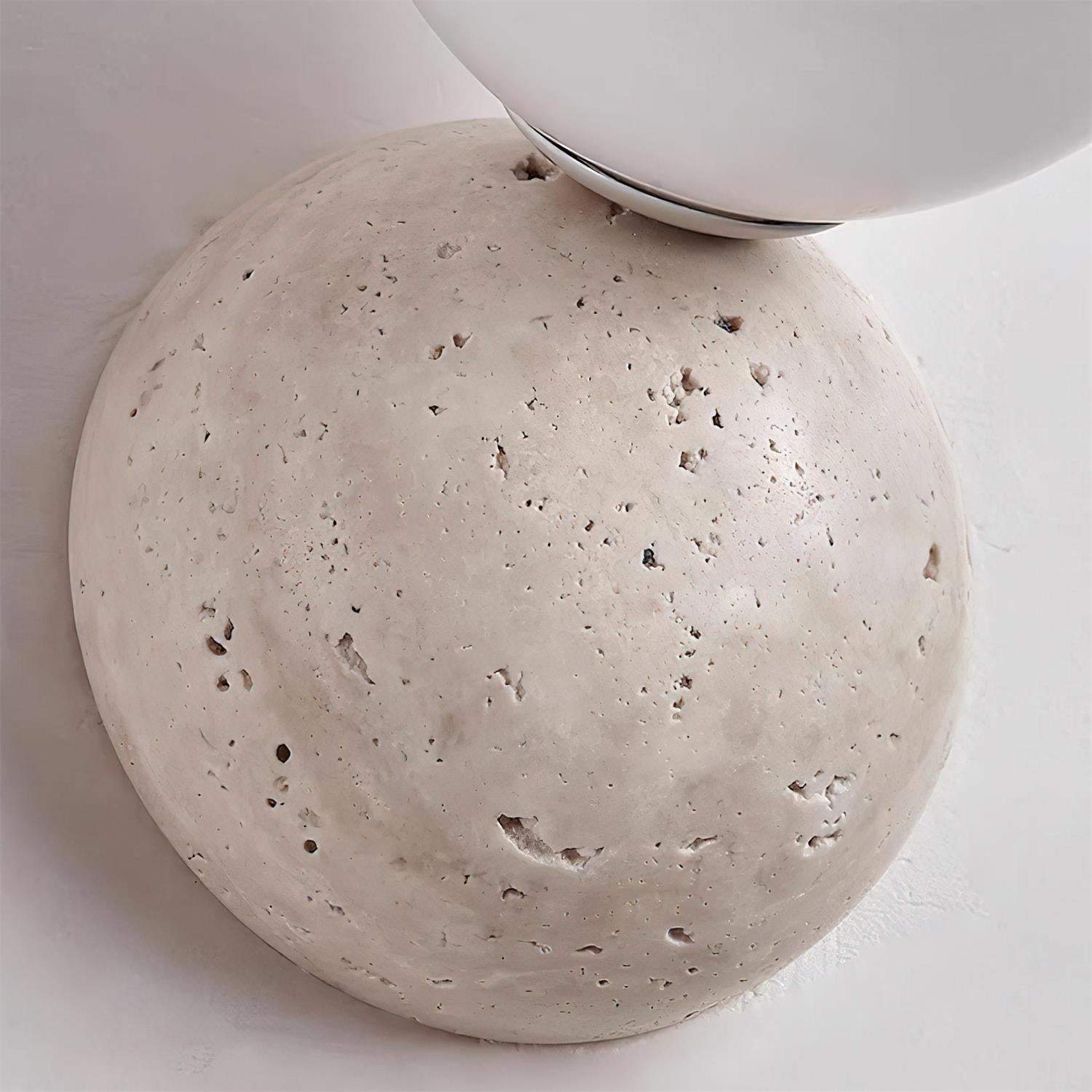 Ritta Wall Lamp Travertine Dual-sphere Design - Neutralighting