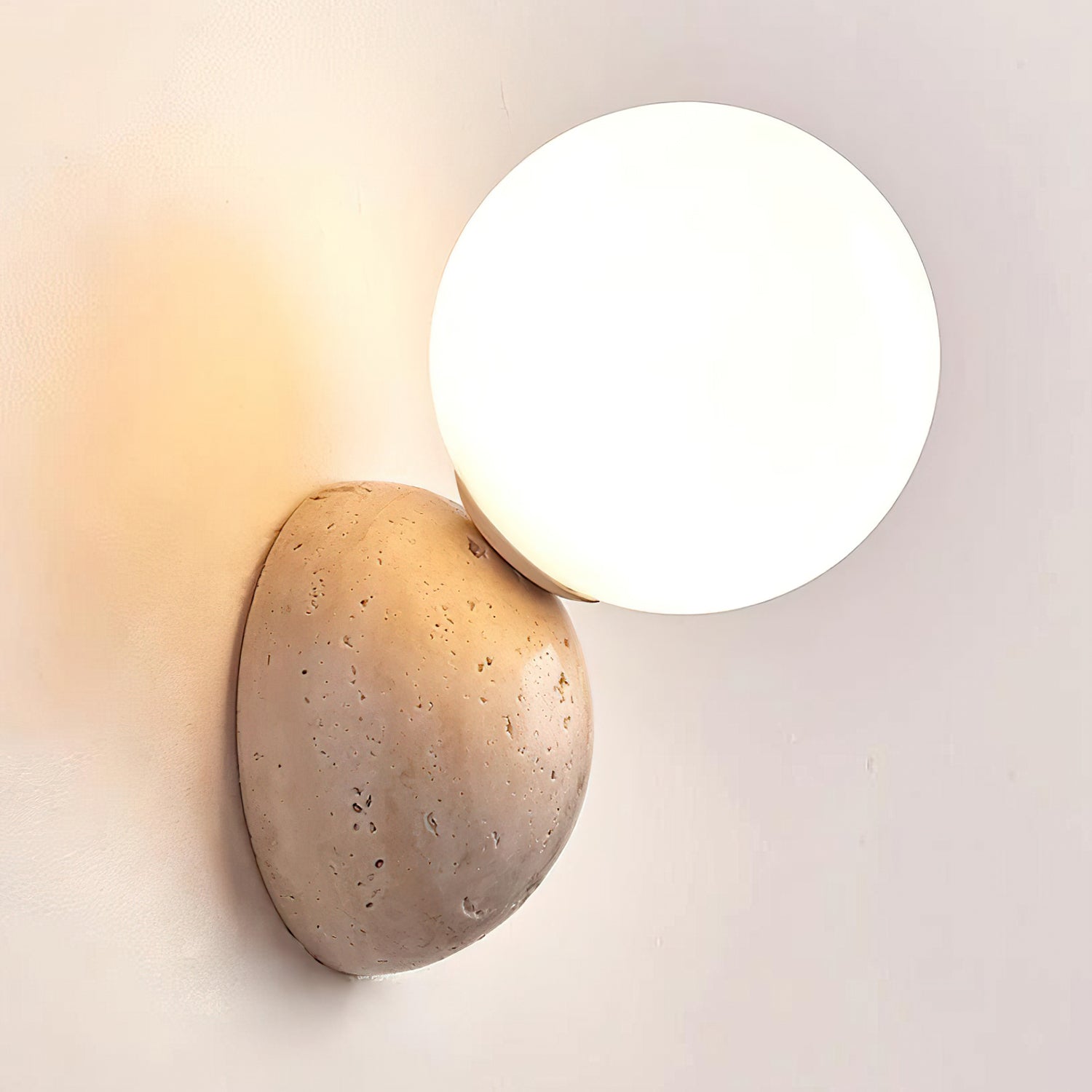 Ritta Wall Lamp Travertine Dual-sphere Design - Neutralighting