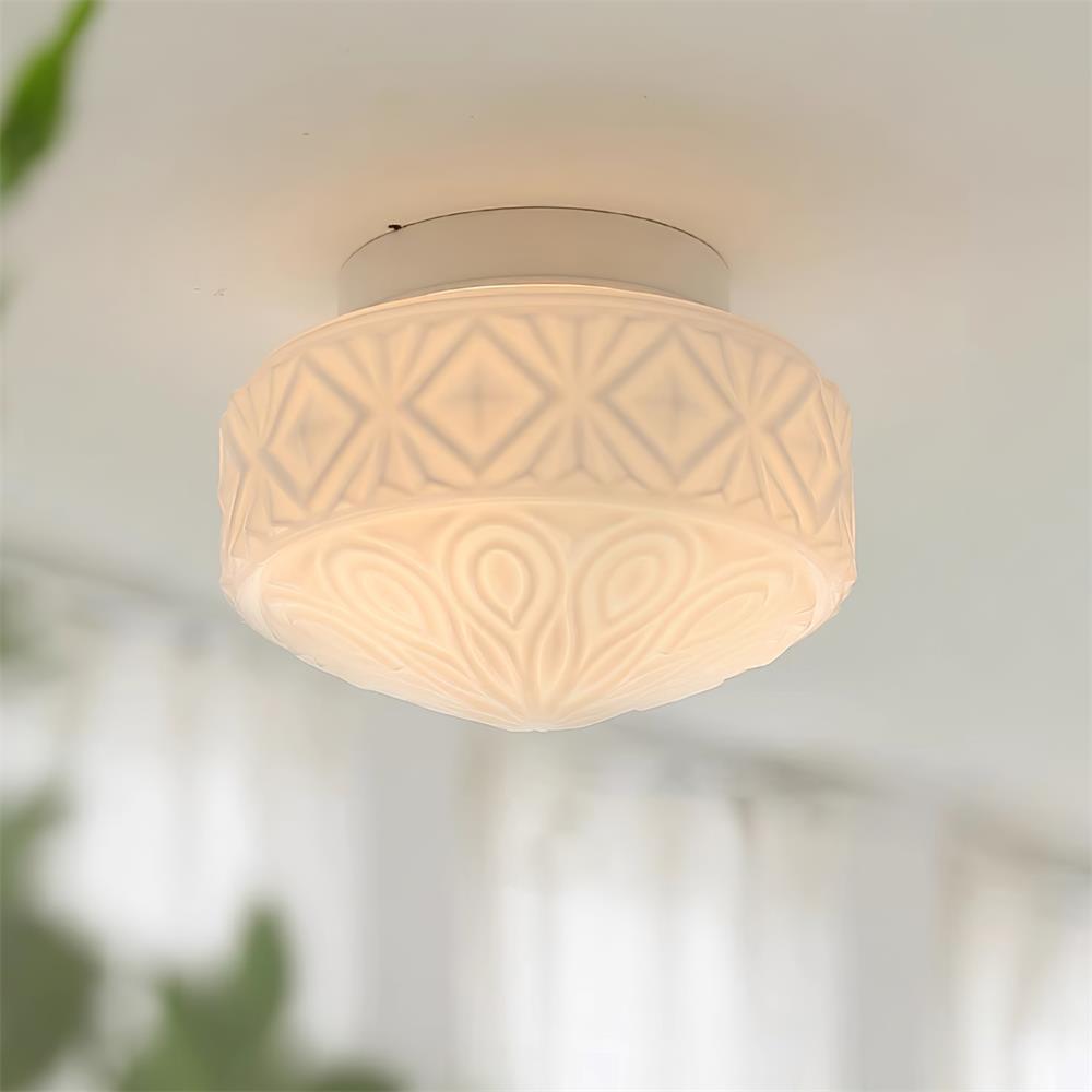 Evale Frosted Glass Flush Mount Ceiling Light - Neutralighting