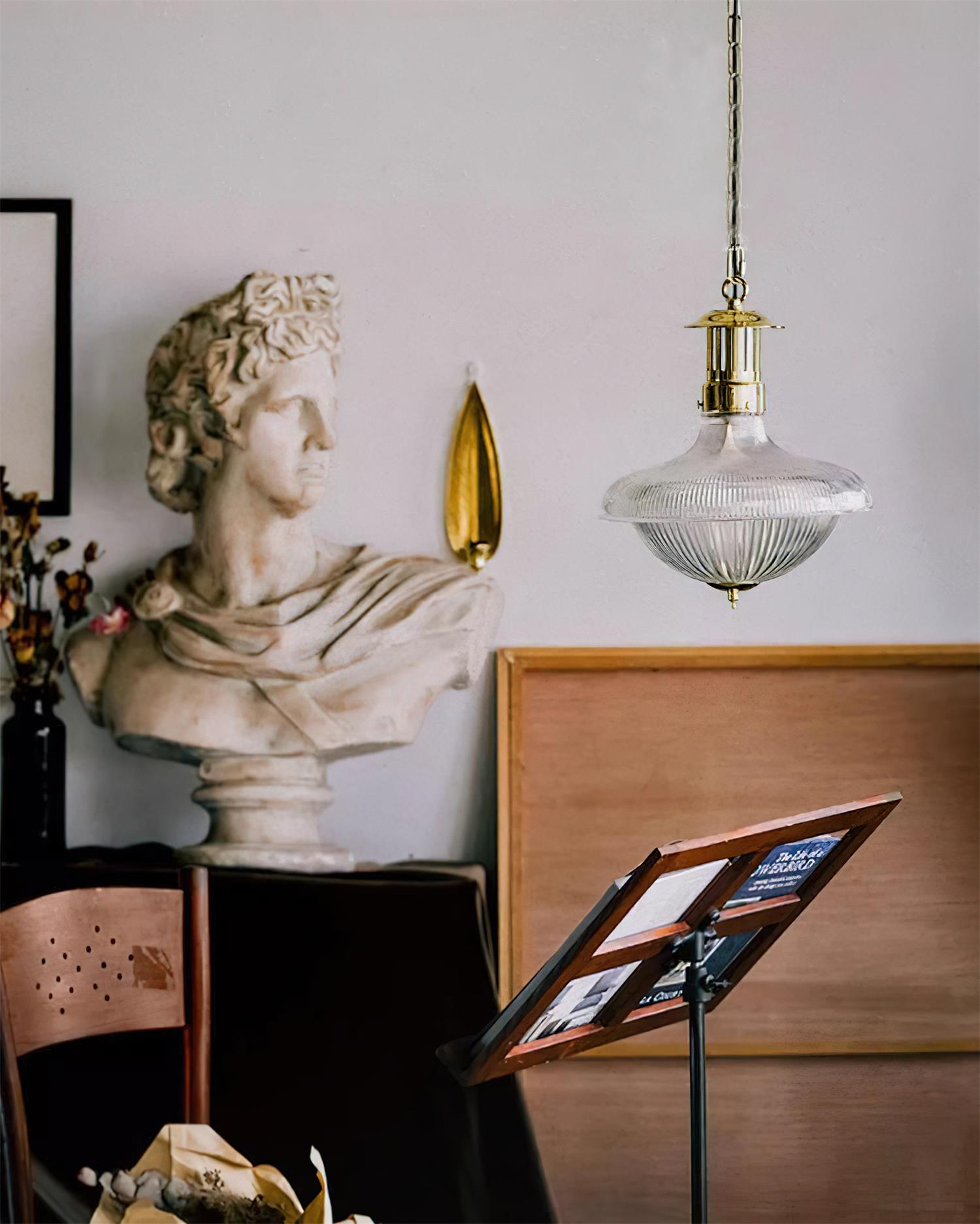 Orvel Clear Ribbed Glass Pendant Light - Neutralighting