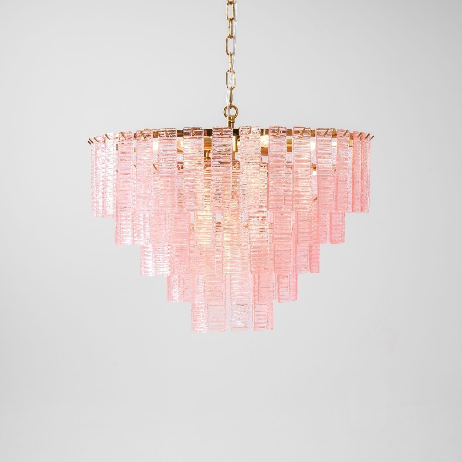 Aurora Chandelier Pink Murano Glass Layered Vintage Luxury