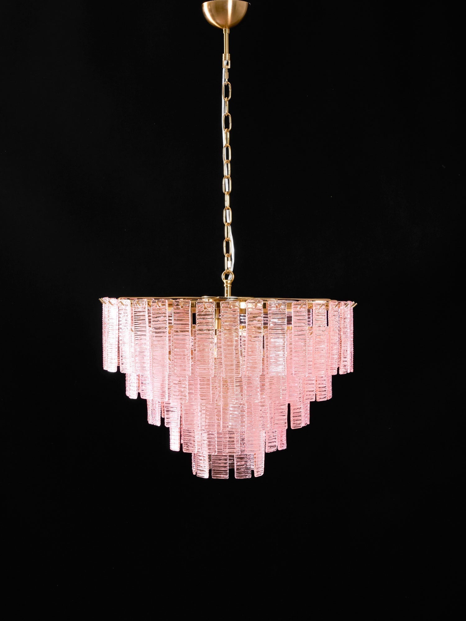 Aurora Chandelier Pink Murano Glass Layered Vintage Luxury