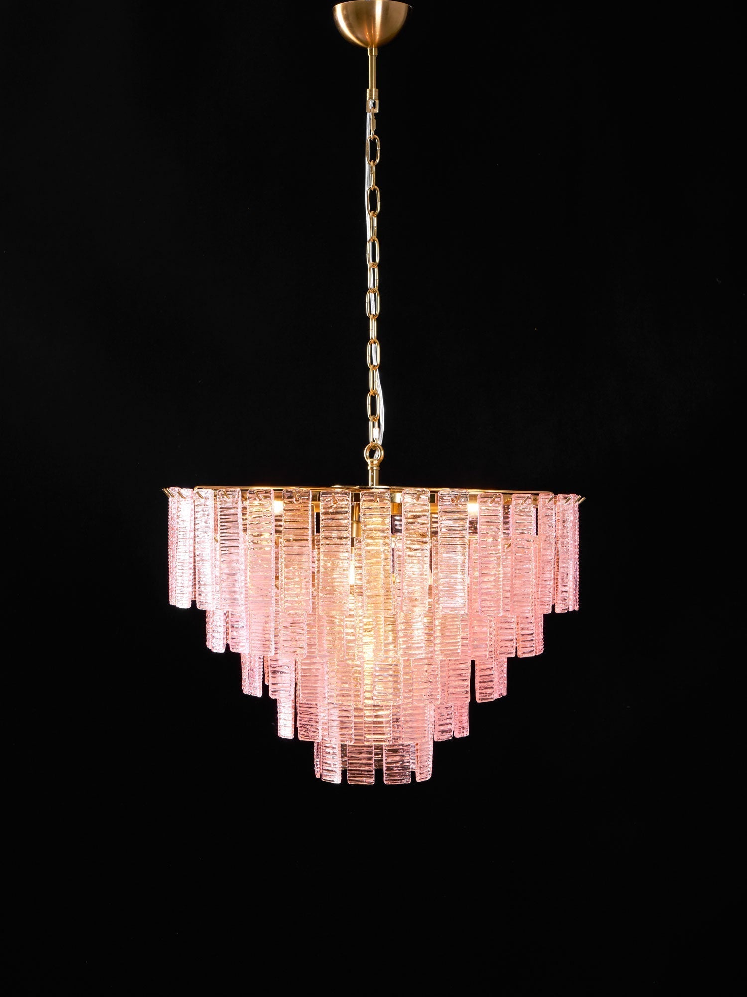 Aurora Chandelier Pink Murano Glass Layered Vintage Luxury