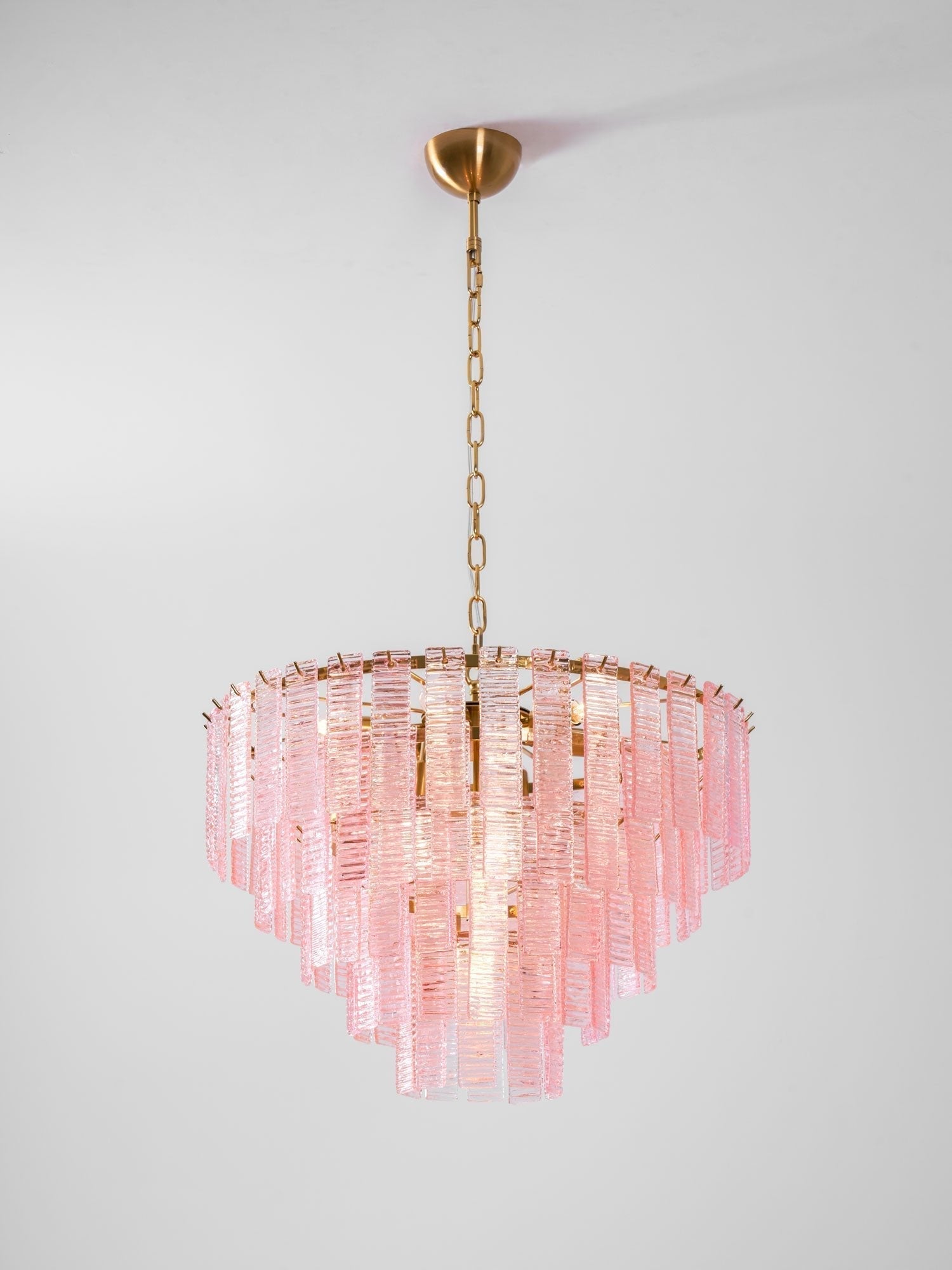 Aurora Chandelier Pink Murano Glass Layered Vintage Luxury