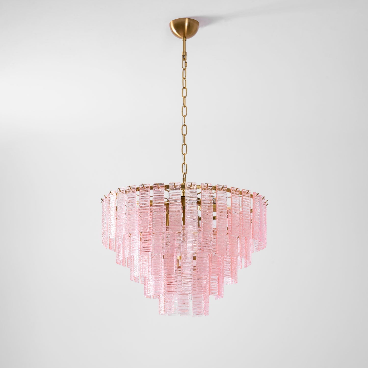 Aurora Chandelier Pink Murano Glass Layered Vintage Luxury