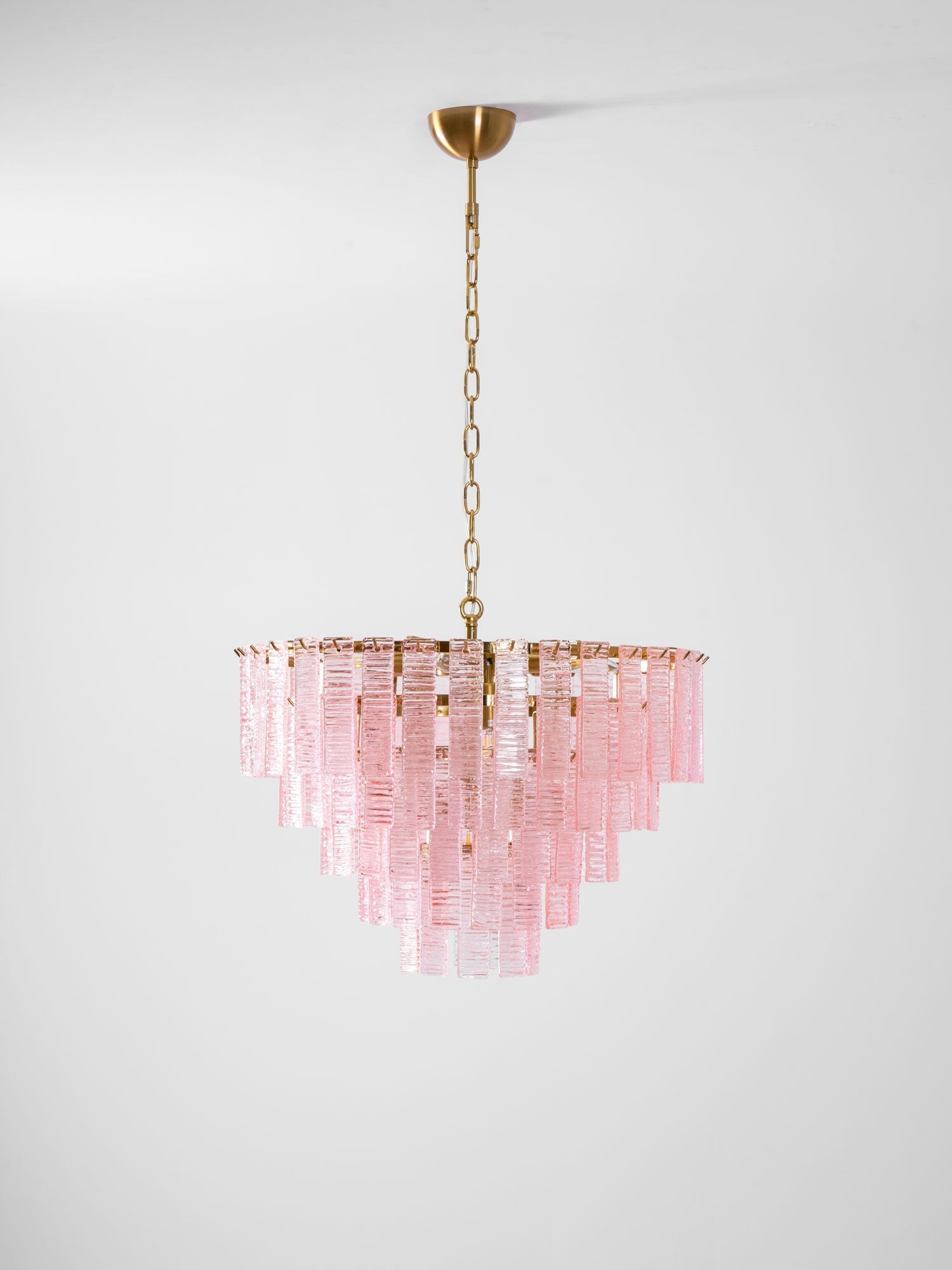 Aurora Chandelier Pink Murano Glass Layered Vintage Luxury