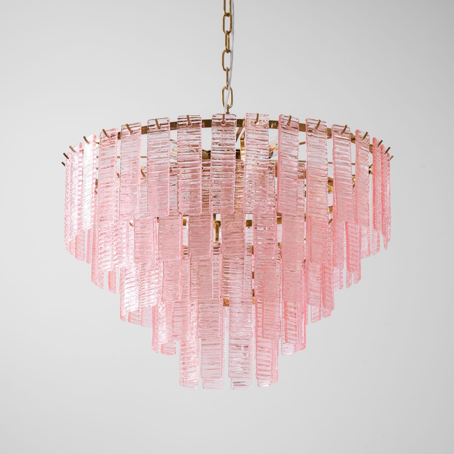 Aurora Chandelier Pink Murano Glass Layered Vintage Luxury