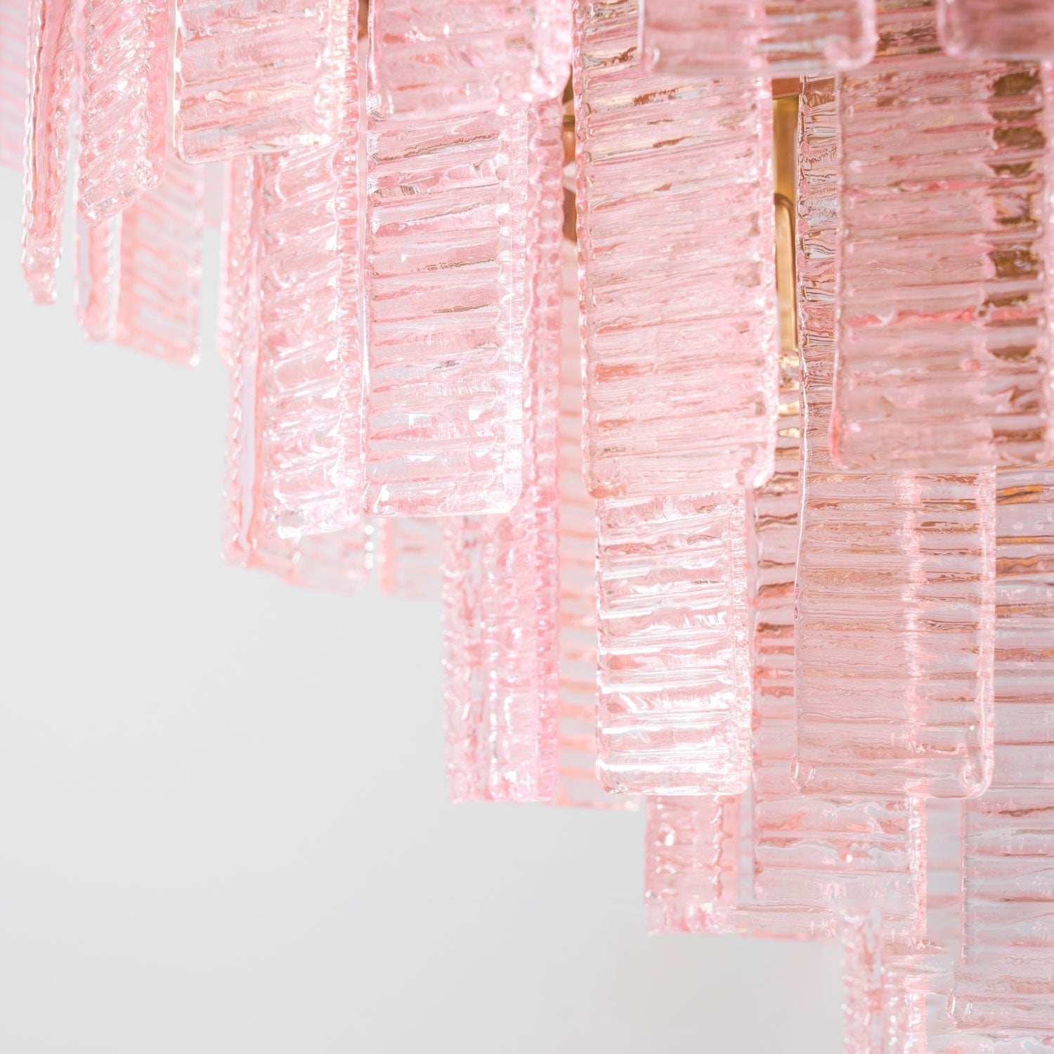 Aurora Chandelier Pink Murano Glass Layered Vintage Luxury