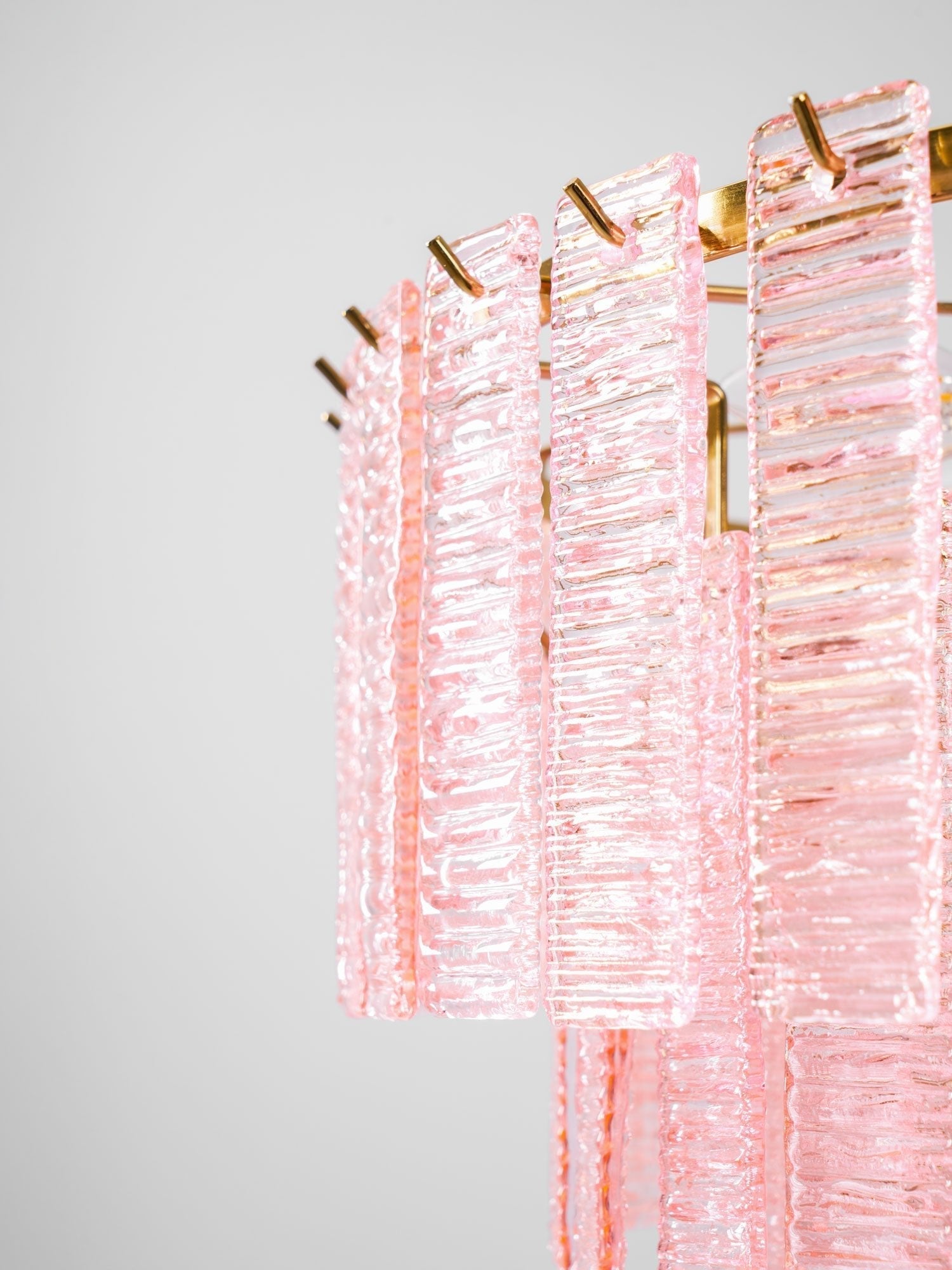 Aurora Chandelier Pink Murano Glass Layered Vintage Luxury