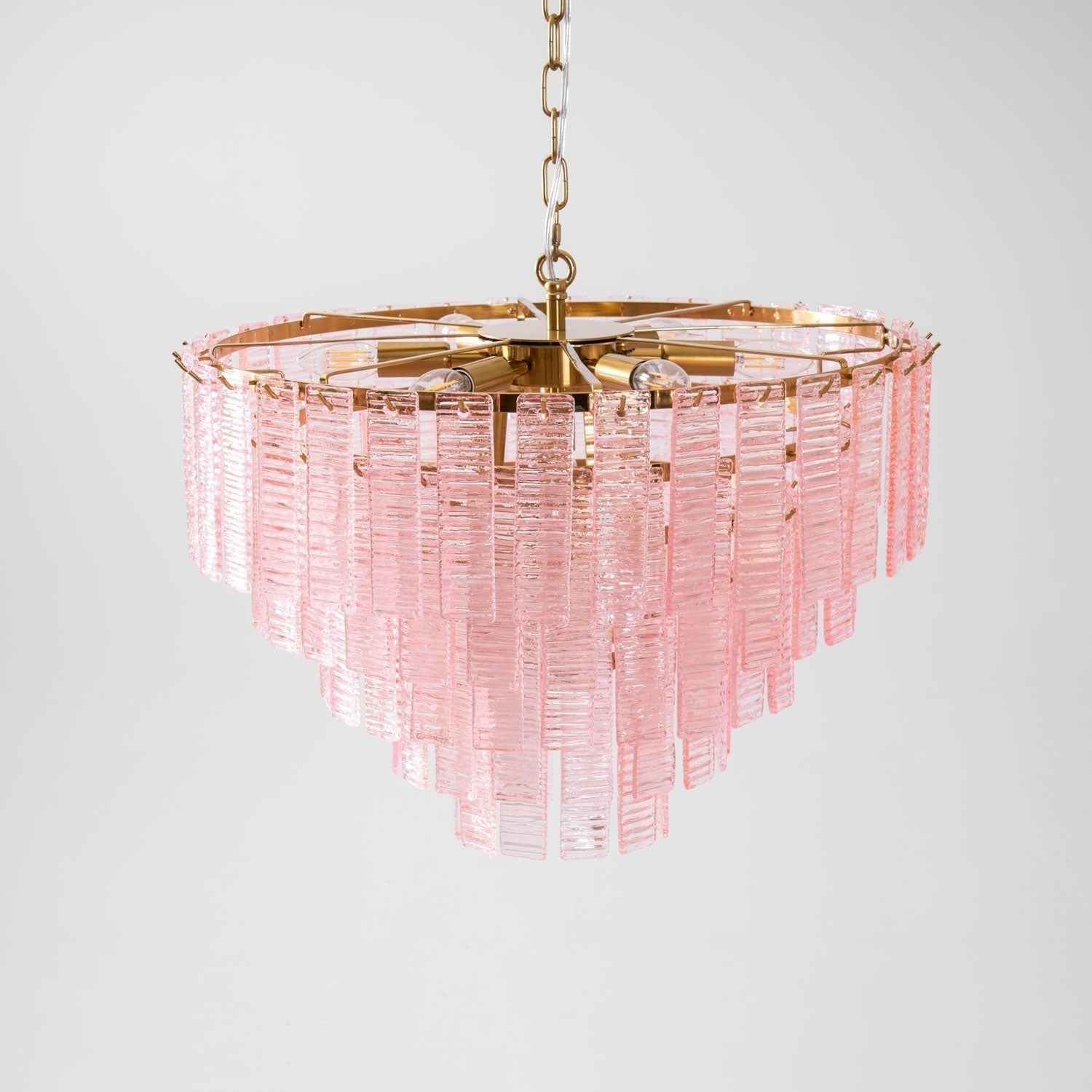 Aurora Chandelier Pink Murano Glass Layered Vintage Luxury