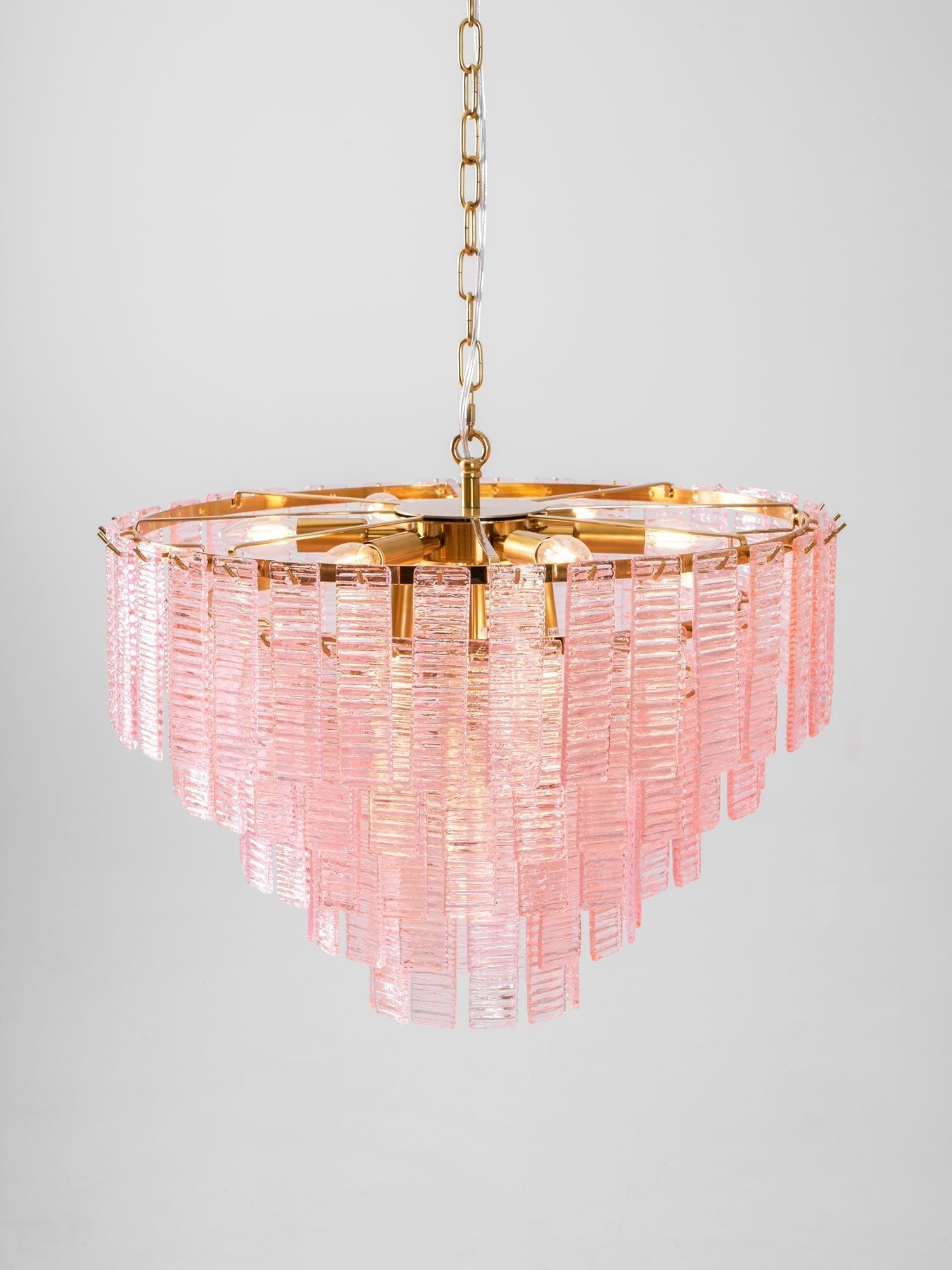 Aurora Chandelier Pink Murano Glass Layered Vintage Luxury