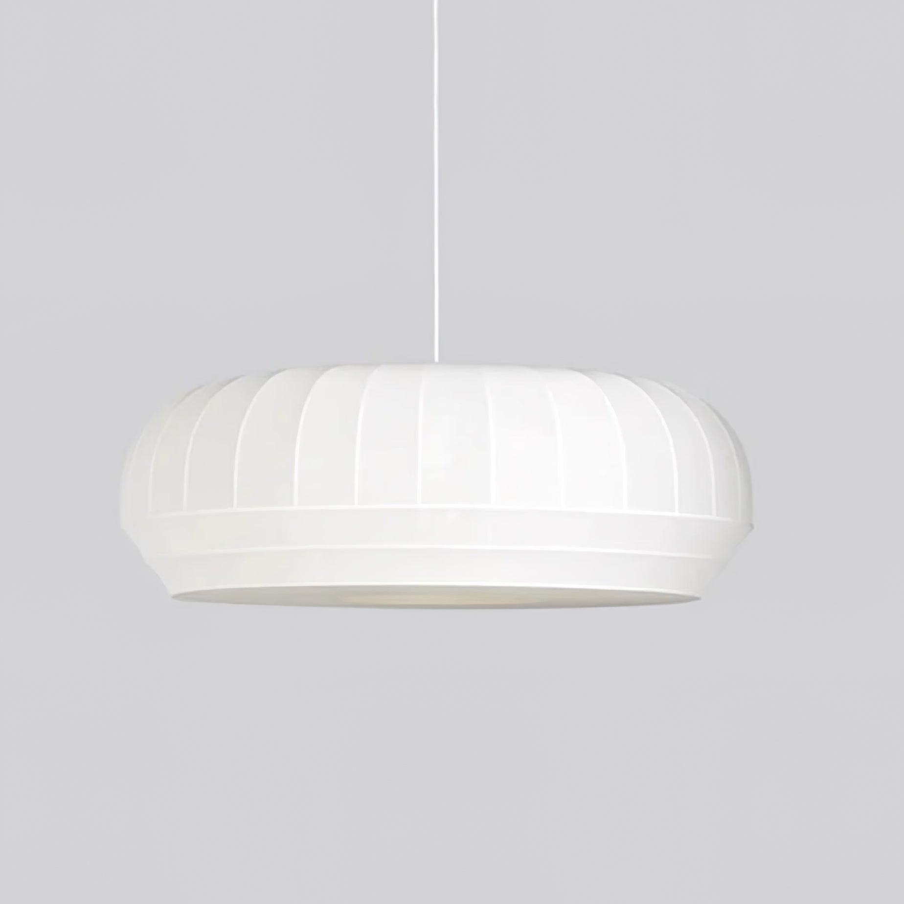 Pendant Lamp Silk Shade White Fabric Vertical Lines Soft Modern Minimalist - Neutralighting