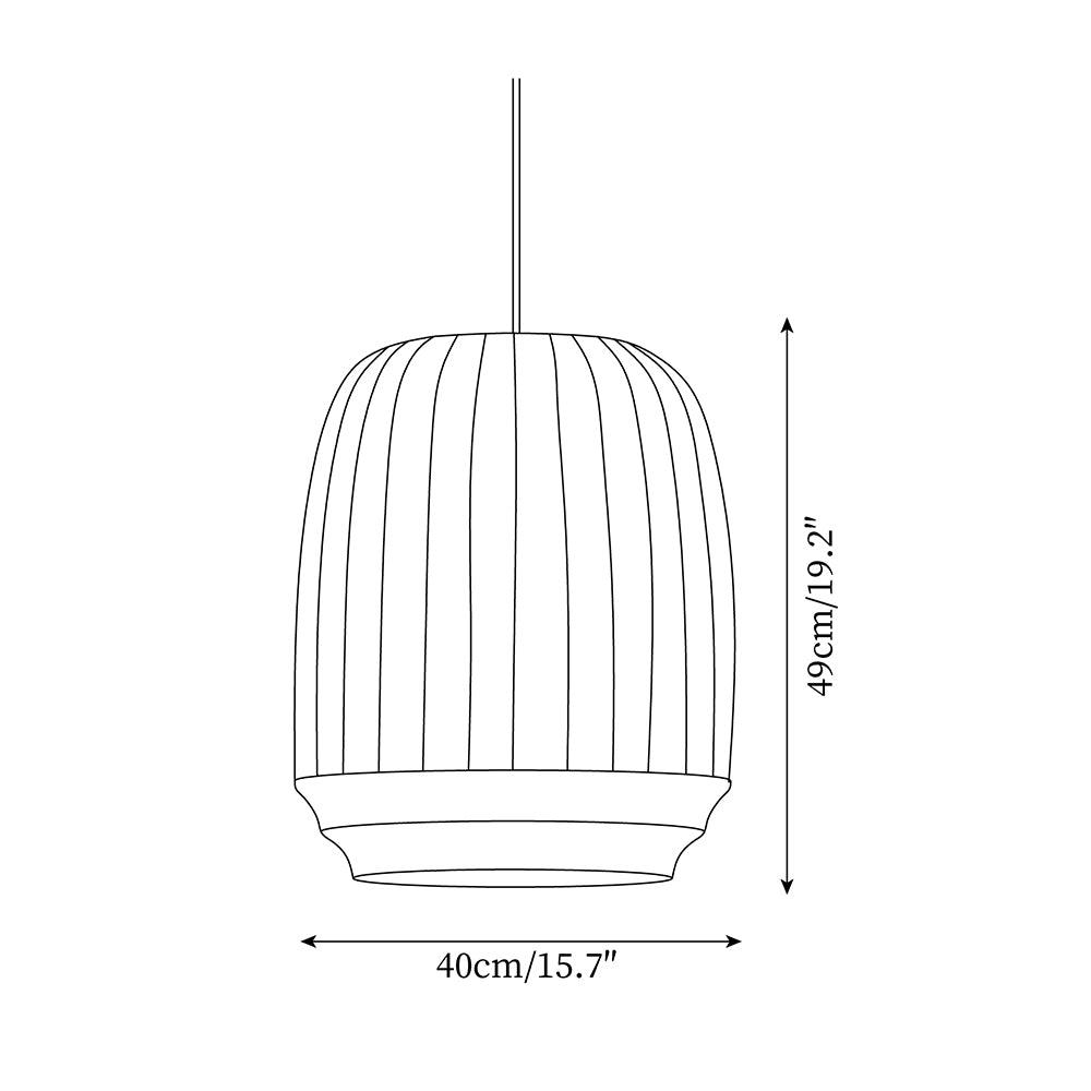 Pendant Lamp Silk Shade White Fabric Vertical Lines Soft Modern Minimalist - Neutralighting