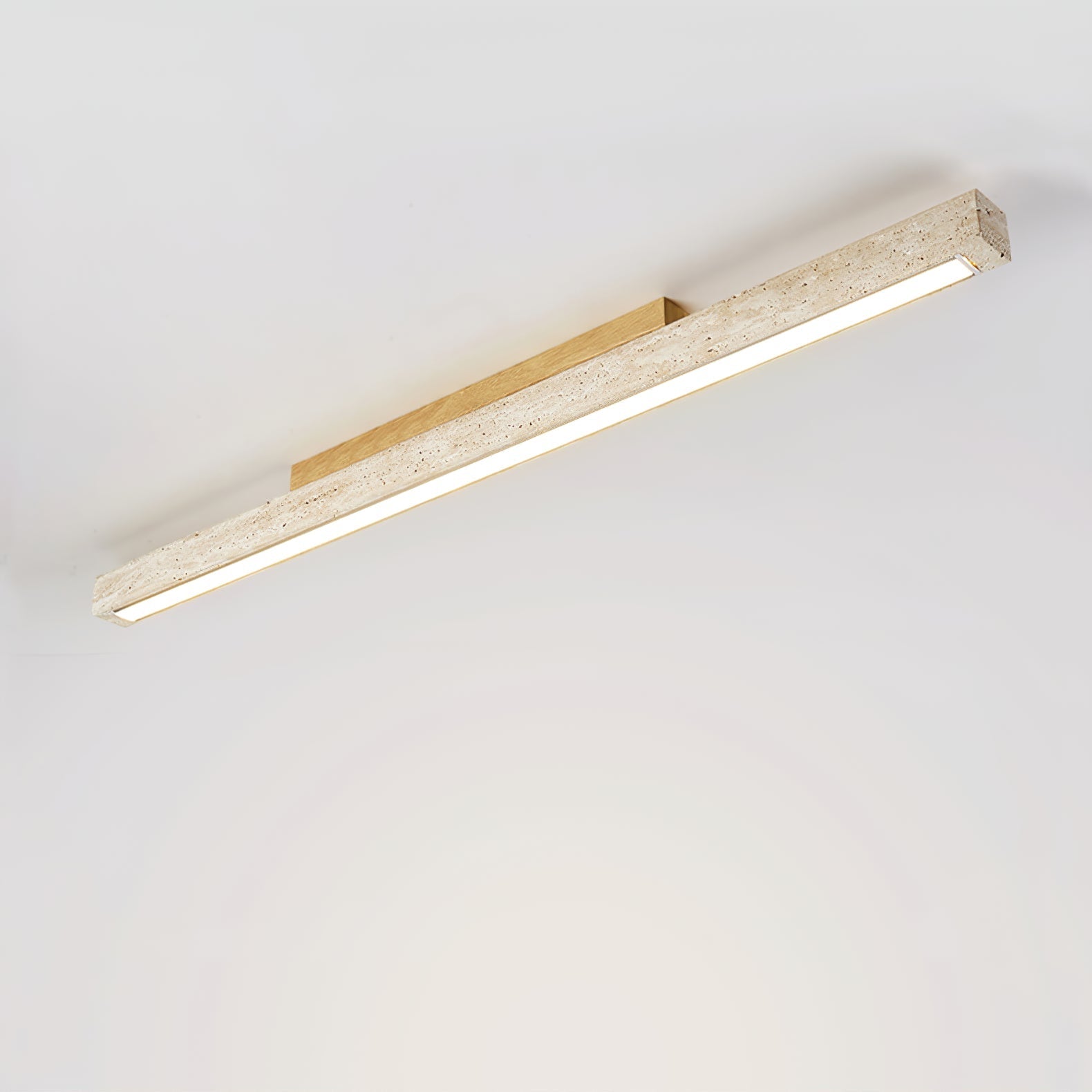 Orvenarae Minimalist Travertine Linear Ceiling Light - Neutralighting