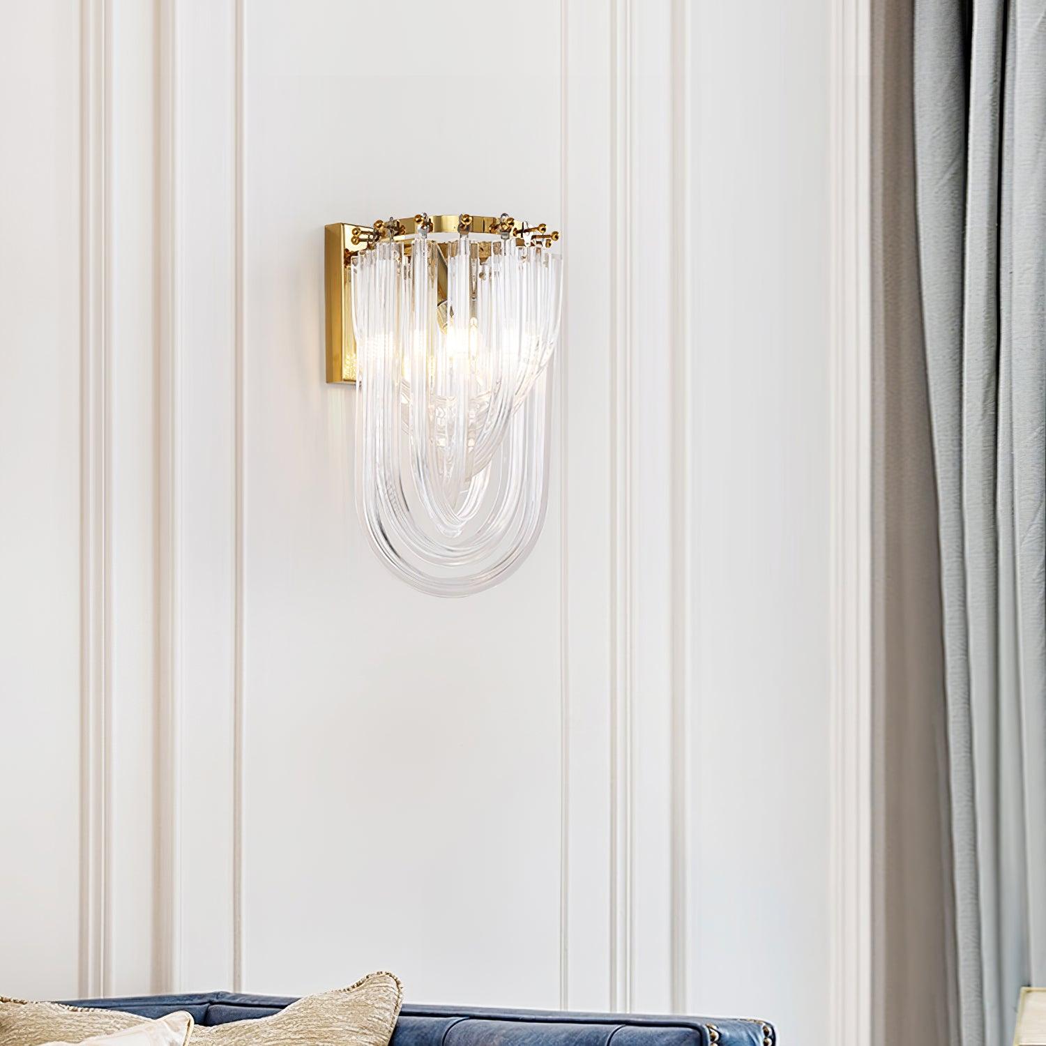 Aurora Wall Lamp Trevi Murano Glass Gold Modern Luxury