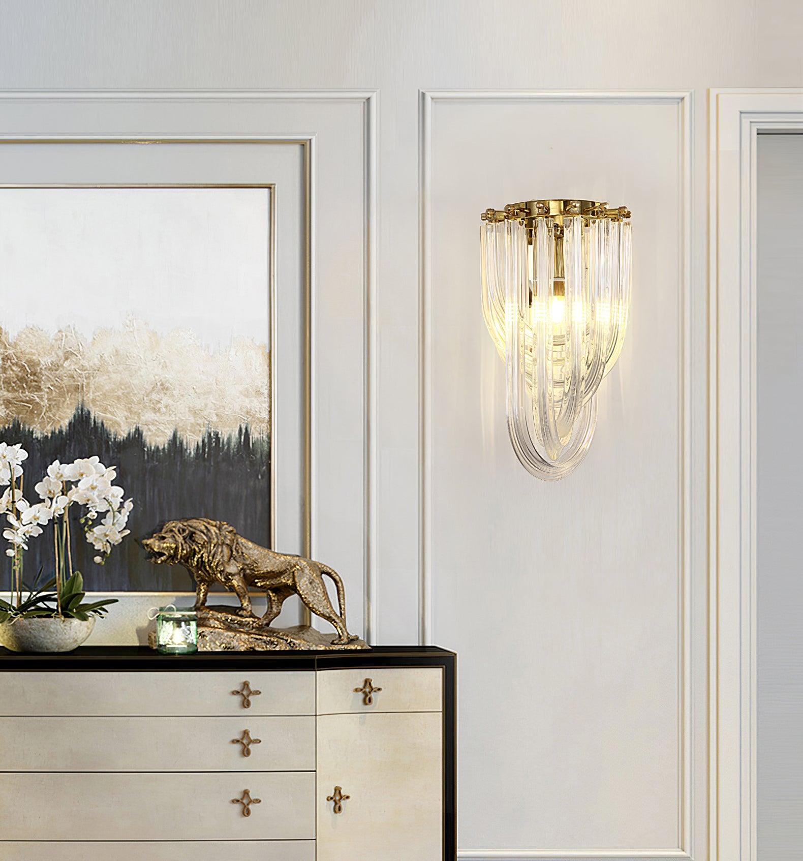 Aurora Wall Lamp Trevi Murano Glass Gold Modern Luxury
