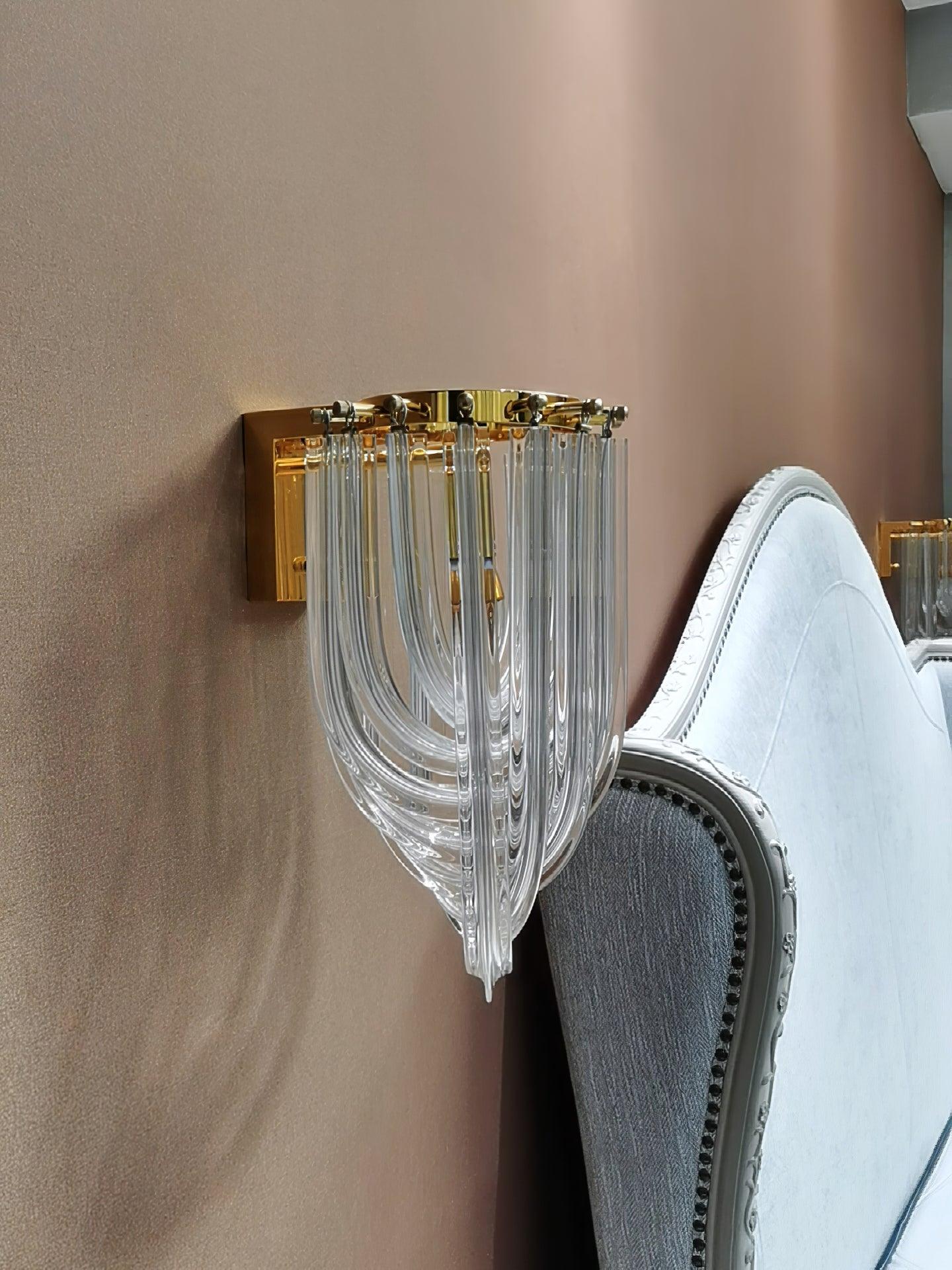 Aurora Wall Lamp Trevi Murano Glass Gold Modern Luxury