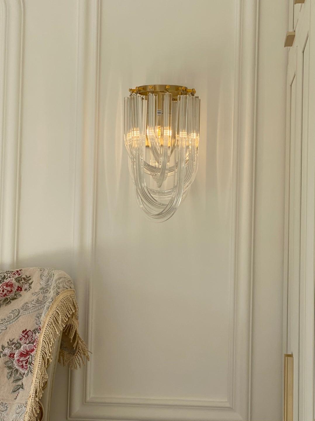 Aurora Wall Lamp Trevi Murano Glass Gold Modern Luxury