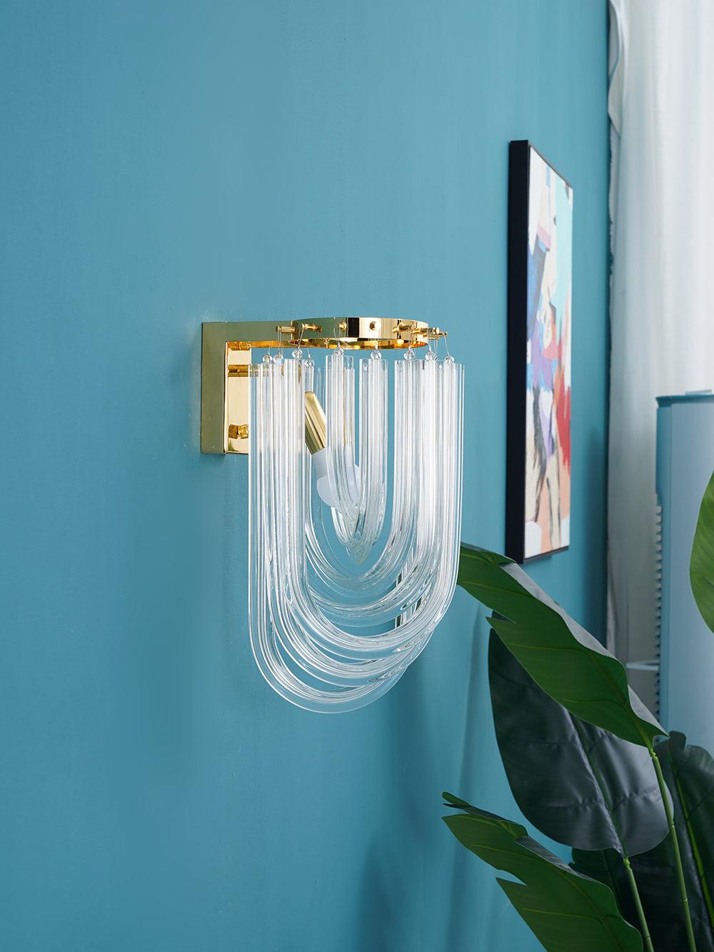 Aurora Wall Lamp Trevi Murano Glass Gold Modern Luxury